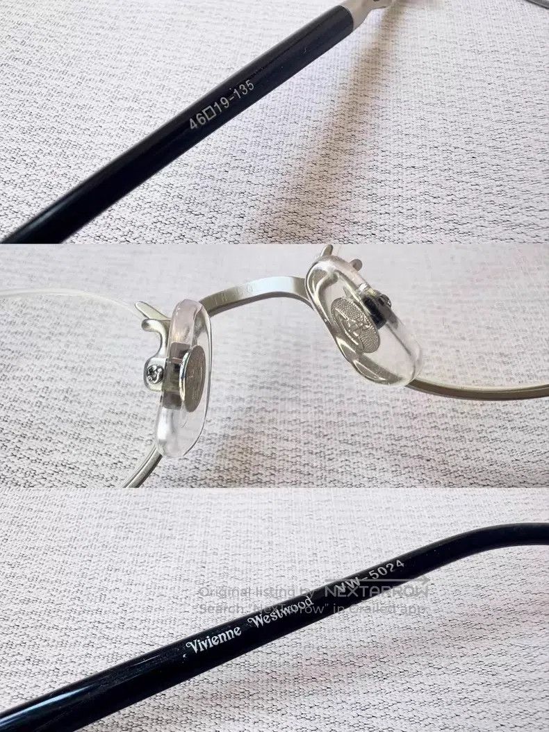 Vivienne Westwood Vivienne Westwood Silver Saturn half-frame glasses Size ONE SIZE - 4 Thumbnail