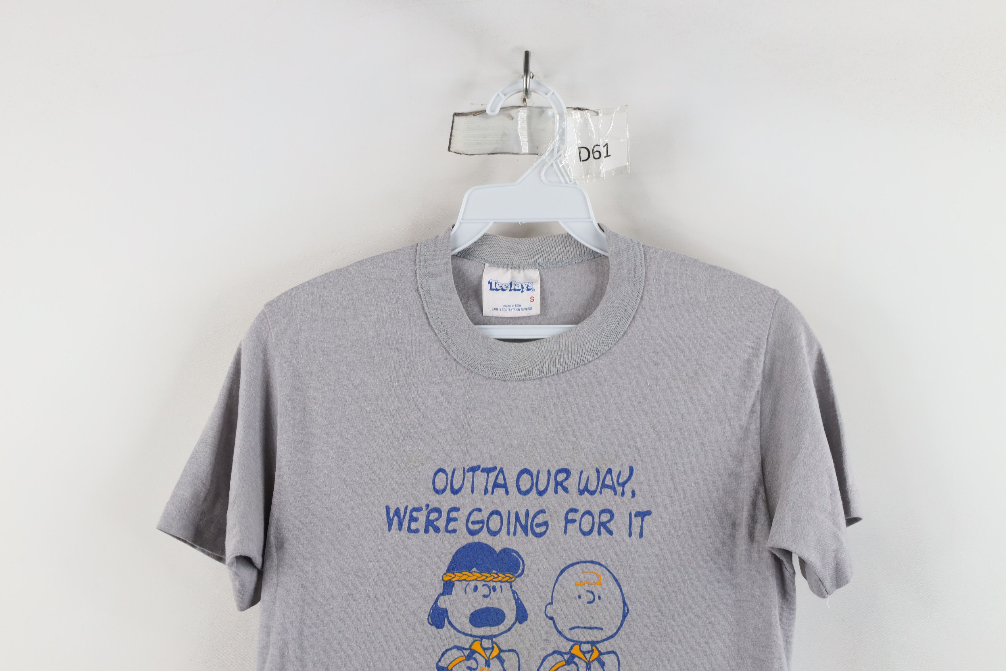 Vintage Vintage 80s Peanuts Charlie Brown A Thon T-Shirt Gray USA Size S / US 4 / IT 40 - 2 Thumbnail