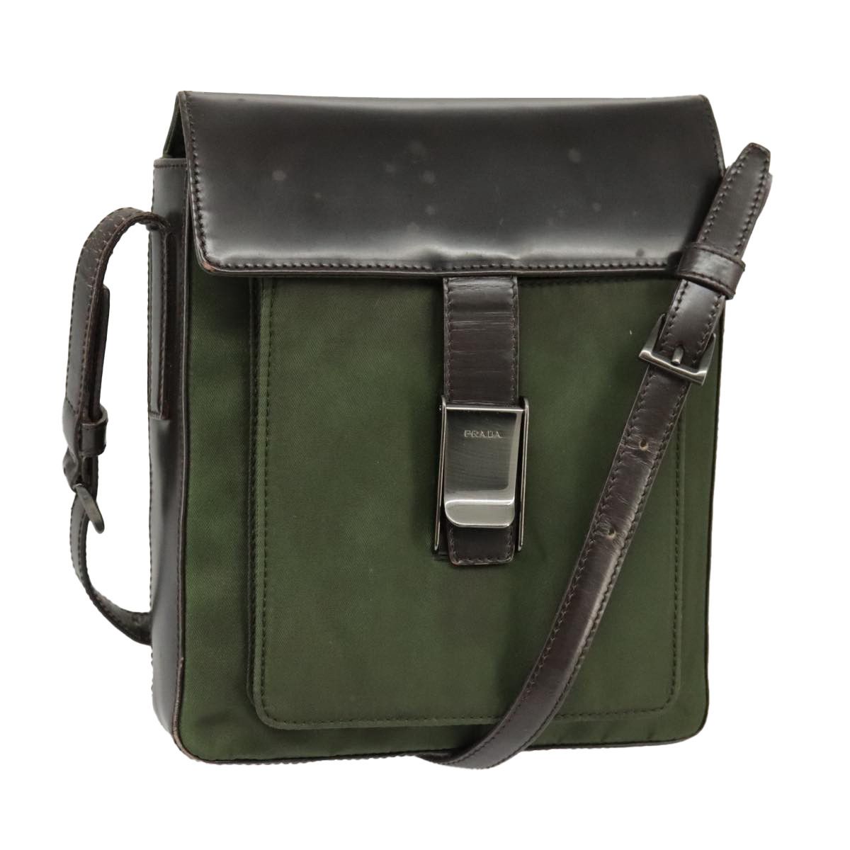 Prada -- Khaki Polyester Shoulder Bag (Pre-Owned) Size ONE SIZE - 1 Thumbnail