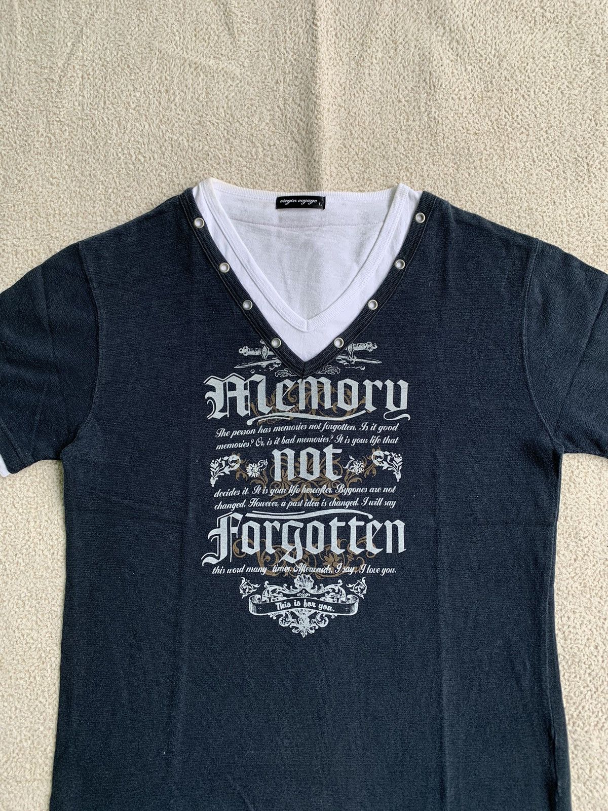 If Six Was Nine × Japanese Brand × Le Grande Bleu (L.G.B.) VTG Virgin Voyage Double Layered Poem T Shirt Size US M / EU 48-50 / 2 - 4 Thumbnail