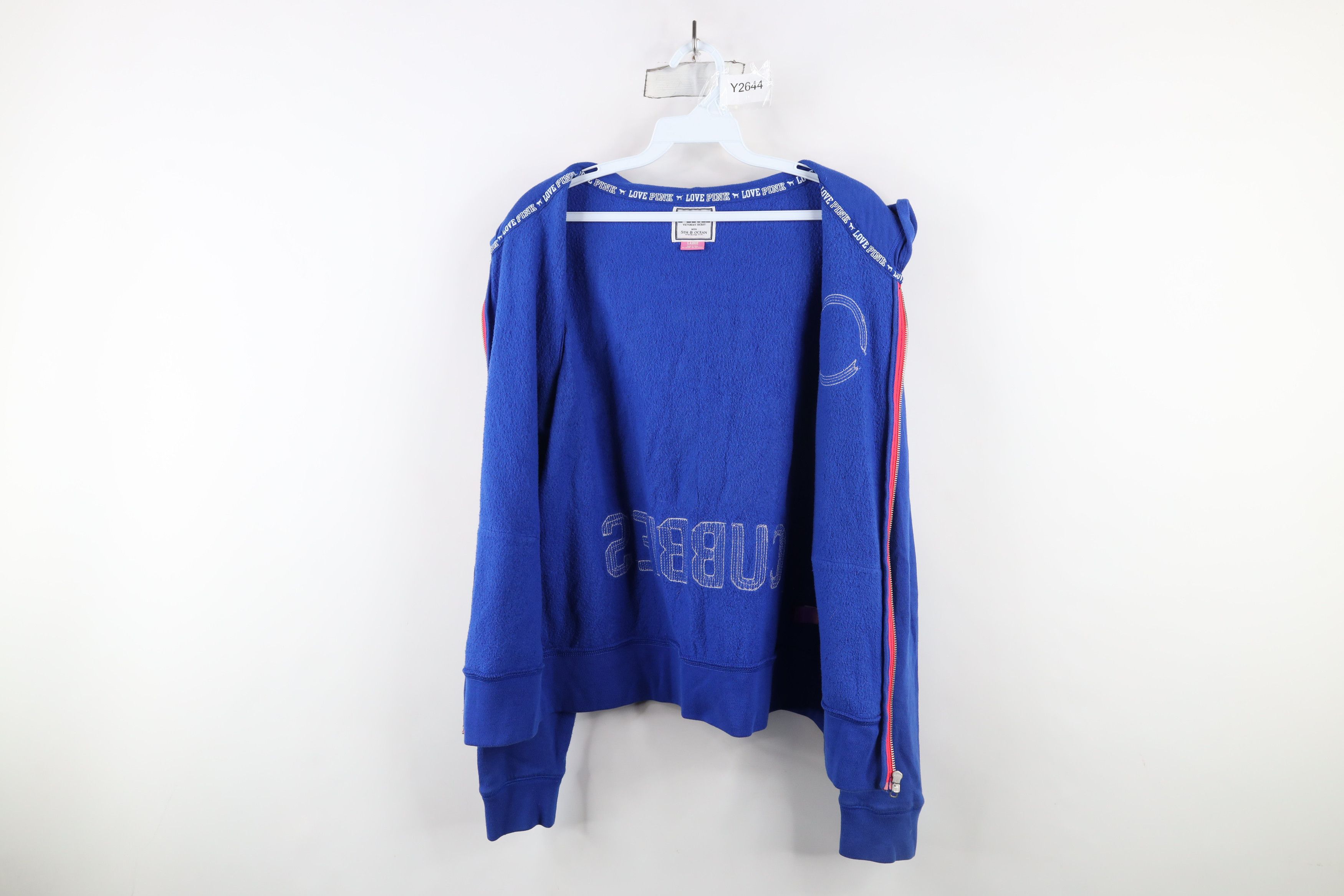 Pink × Vintage Pink Victorias Secret Chicago Cubs Baseball Full Zip Hoodie Size L / US 10 / IT 46 - 10 Thumbnail