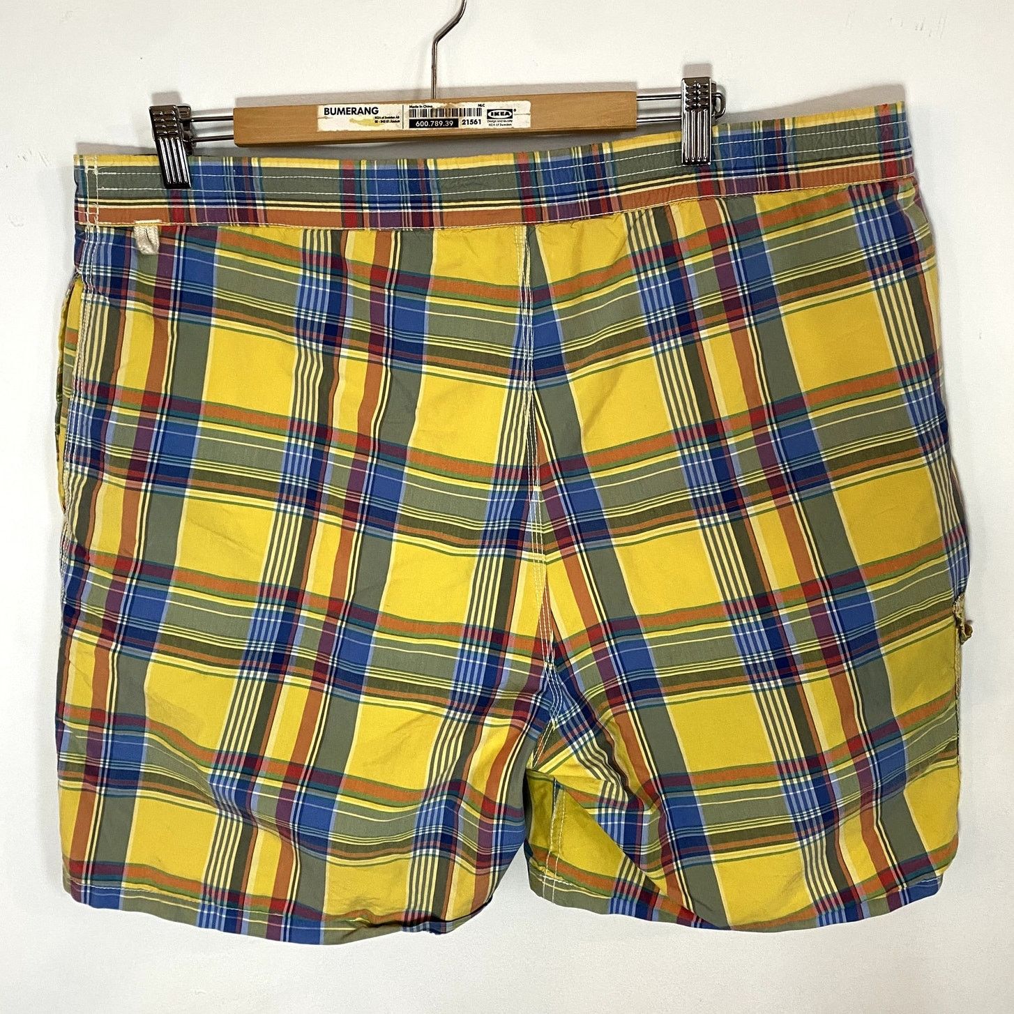 Polo Ralph Lauren × Vintage Vintage Polo Ralph Lauren Plaid Yellow Swim Trunks Size US 40 / EU 56 - 2 Thumbnail