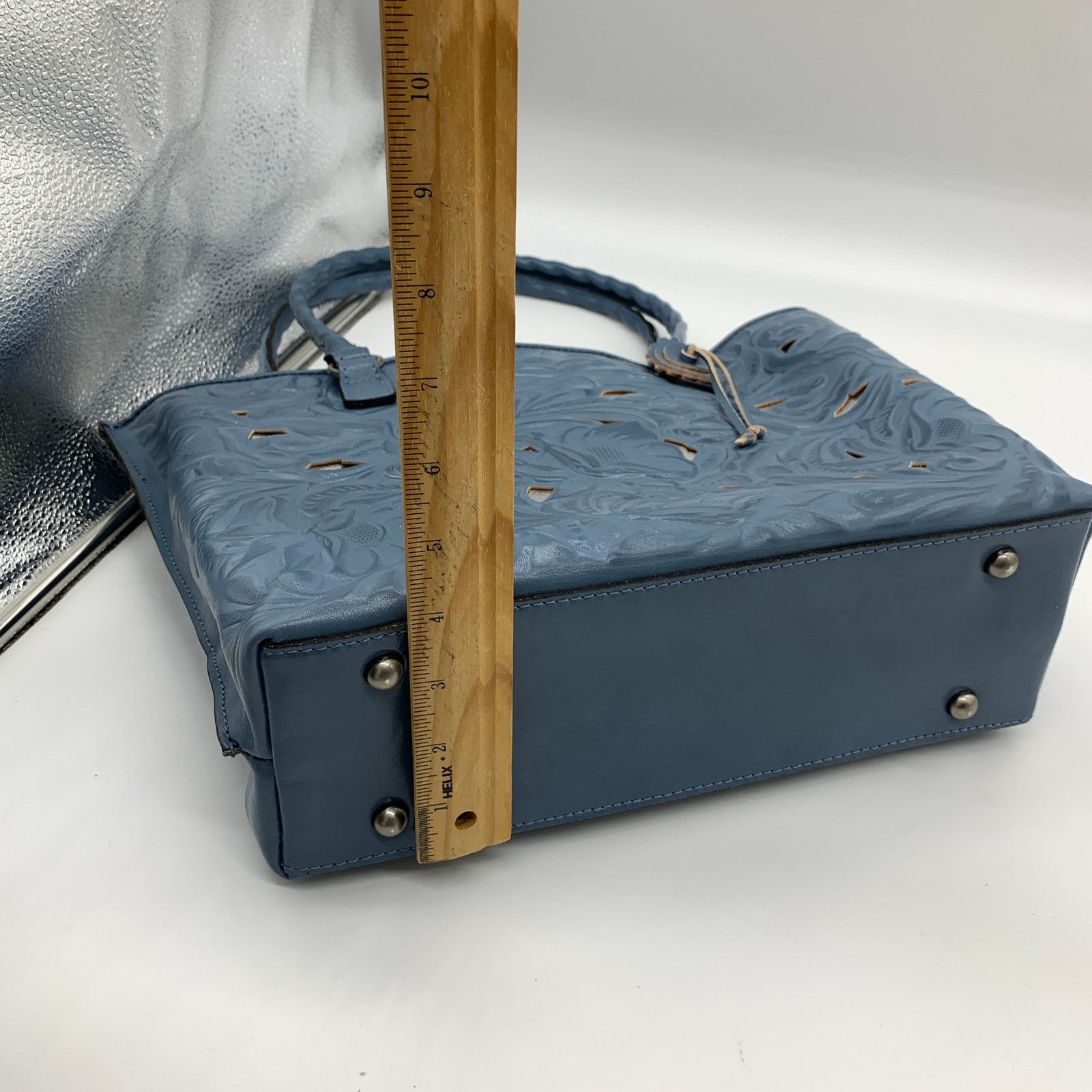 Other Patricia Nash Blue Leather Handbags Cutout Adeline Tote Size ONE SIZE - 8 Thumbnail