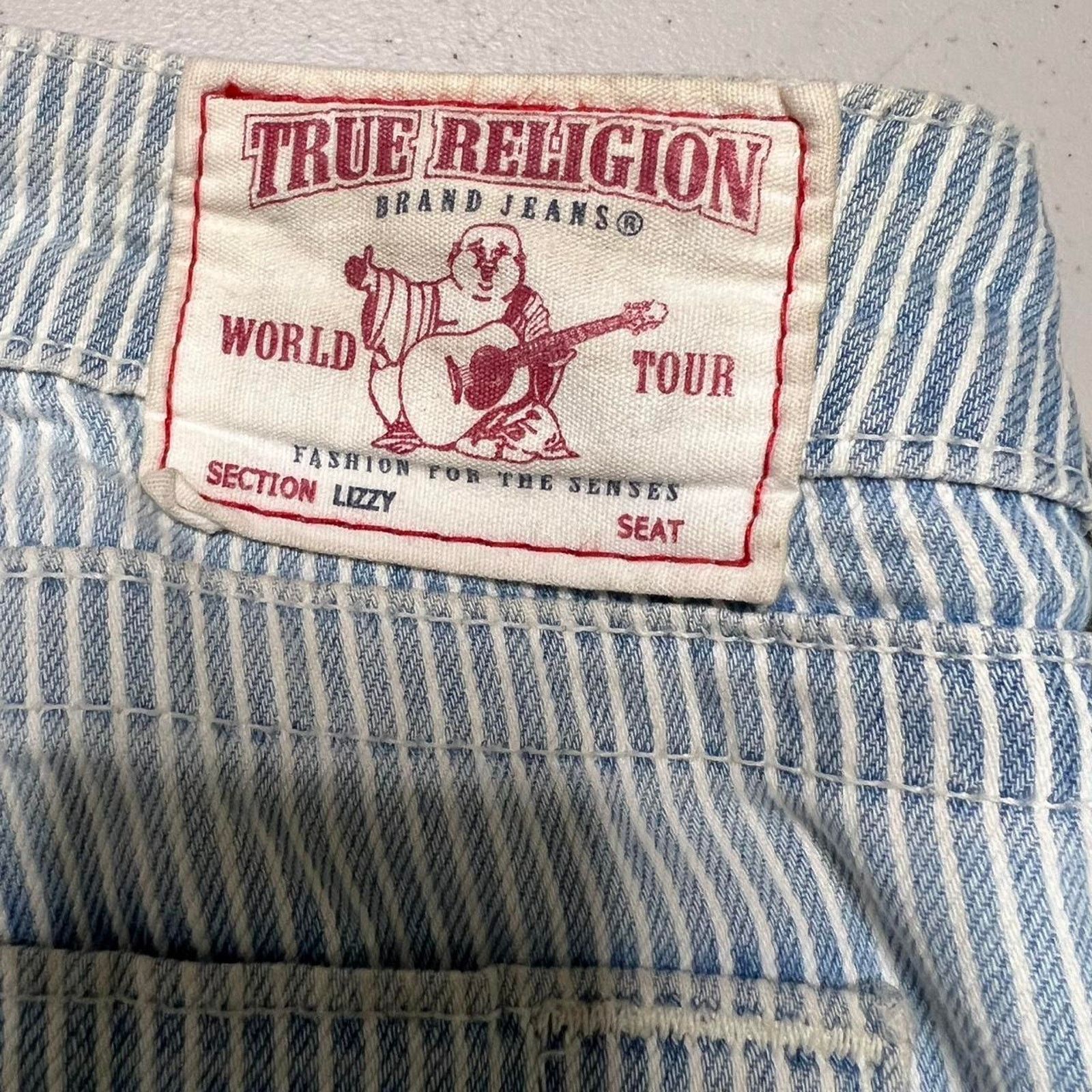 True Religion True Religion Women’s White & Blue Capri Crop Pants - 26 Size 26" / US 2 / IT 38 - 6 Thumbnail