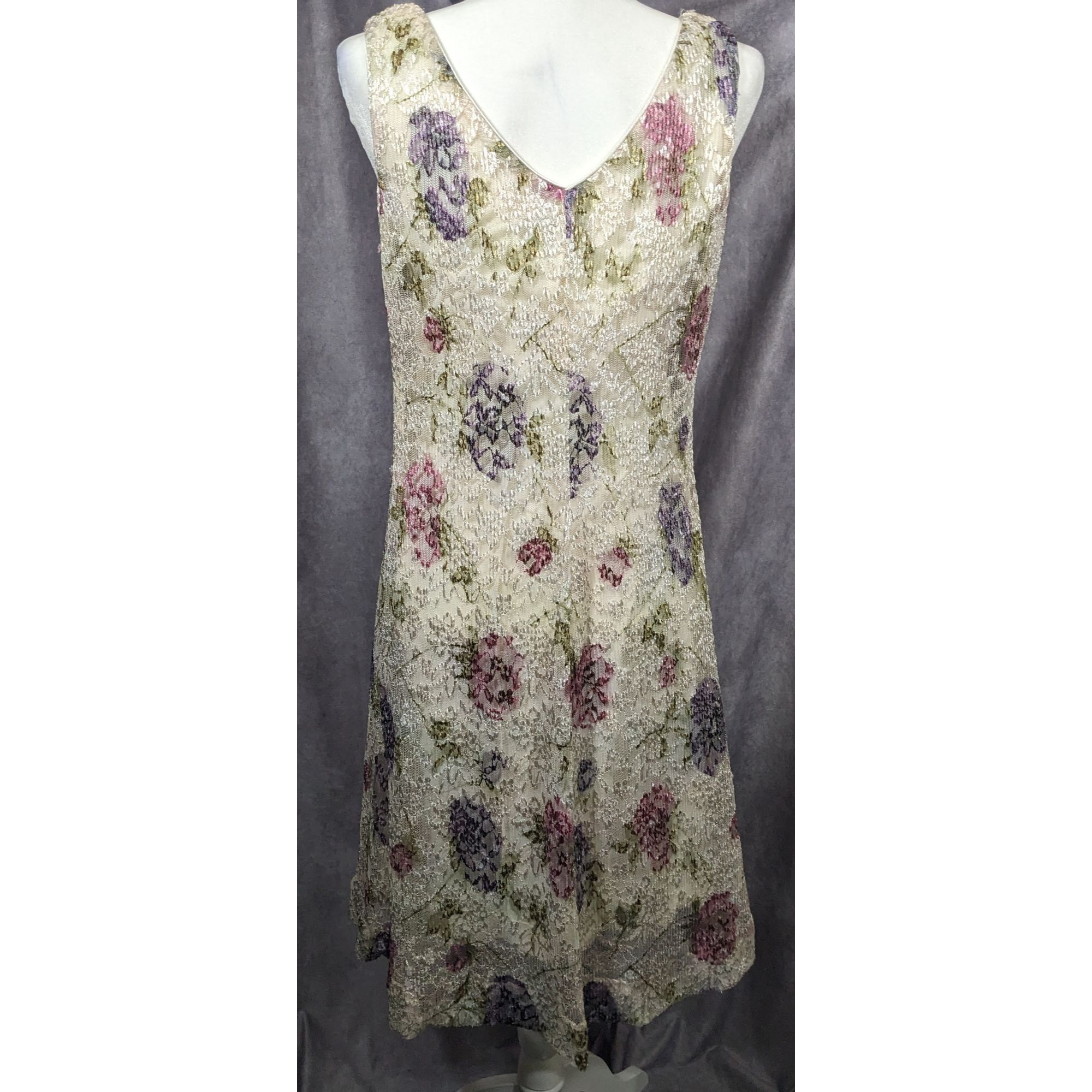 Other Vintage Floral Ronnie Nicole By Ouida Lace Overlay Cream Shi Size M / US 6-8 / IT 42-44 - 5 Thumbnail