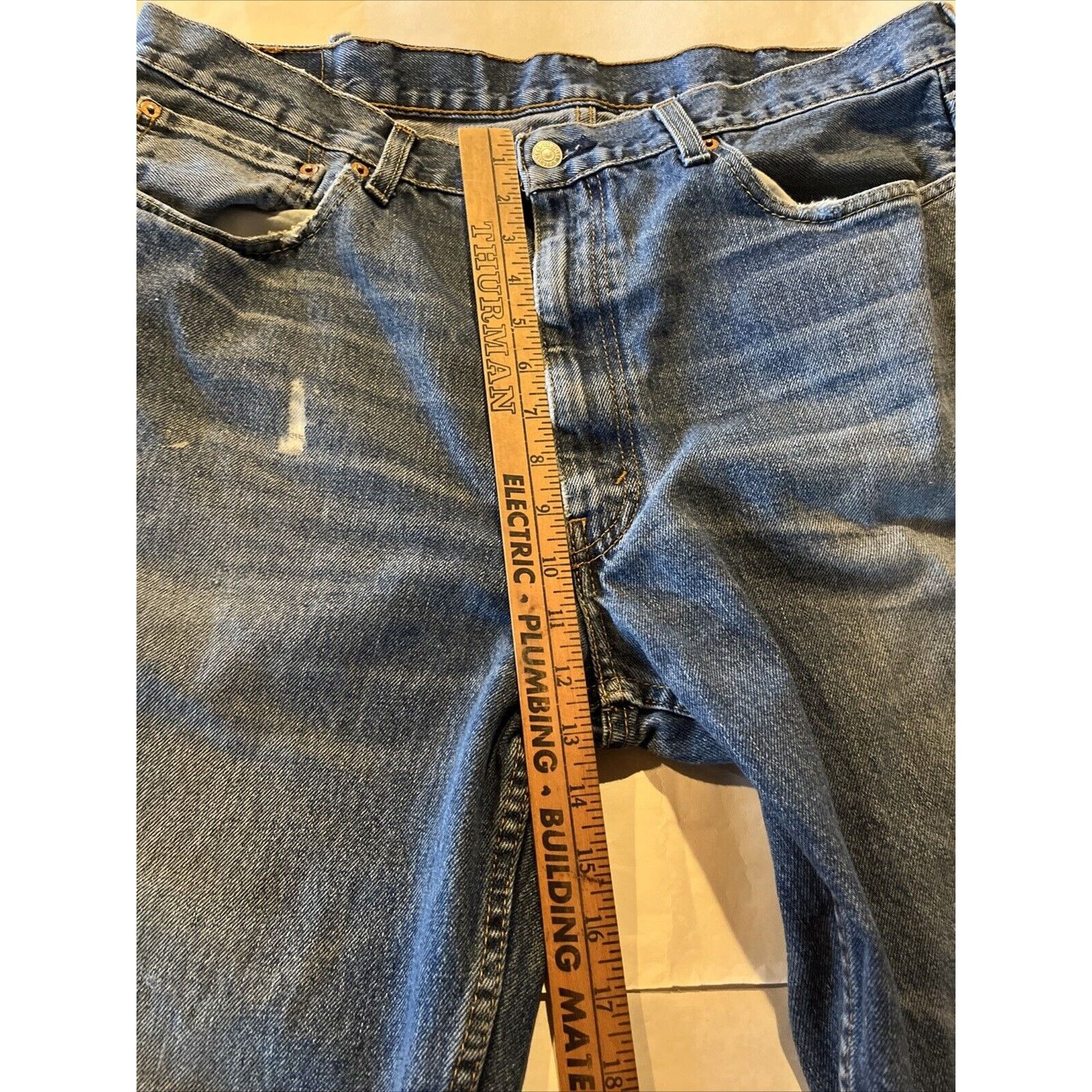 Levi's Levi’s 550 Mens 38x29 Relaxed Denim Jeans Blue Distressed Size US 38 / EU 54 - 8 Thumbnail