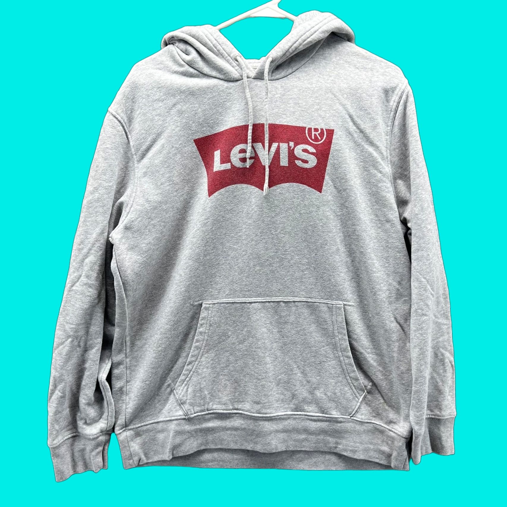 Levi's Levi's Hoodie Mens Medium Gray Batwing Logo Pullover Fleece Sweatshirt Size US M / EU 48-50 / 2 - 1 Thumbnail