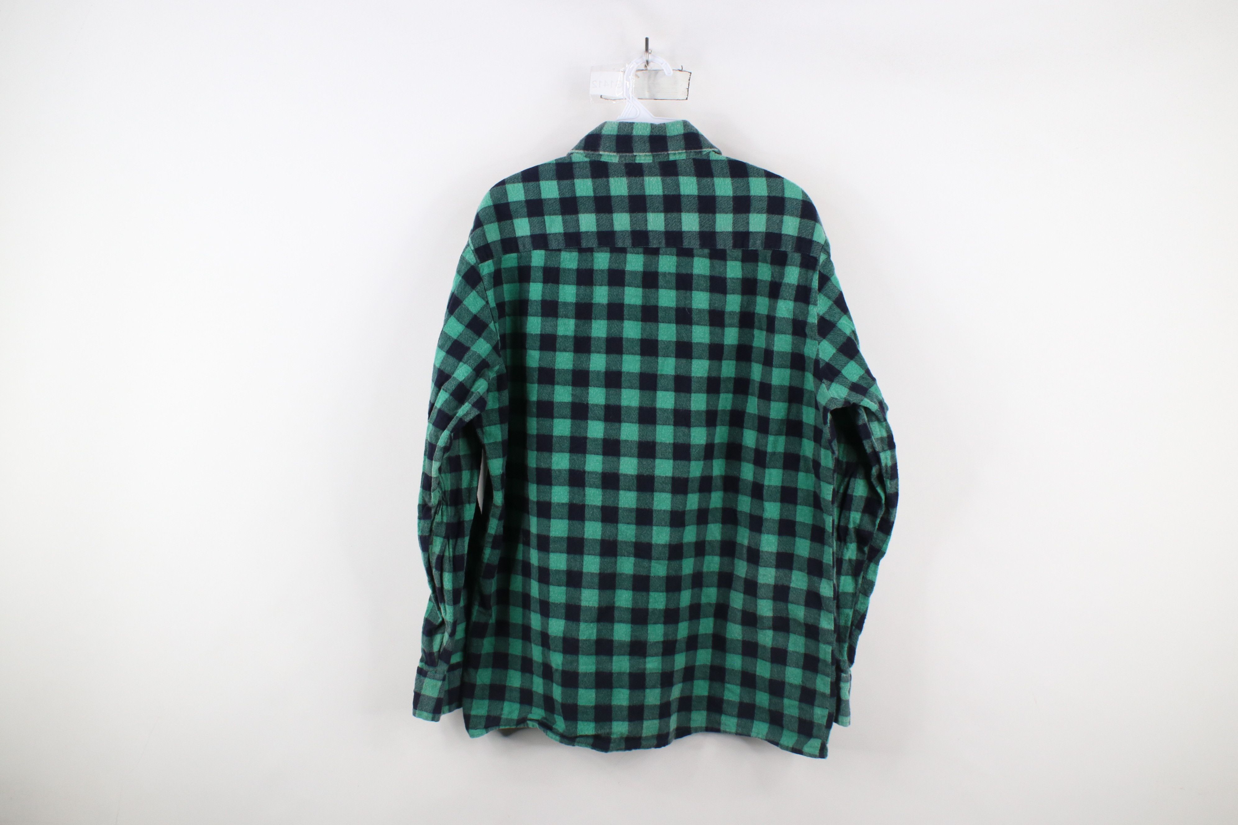 Vintage Vintage 90s Streetwear Flannel Collared Button Shirt Green Size US M / EU 48-50 / 2 - 9 Thumbnail