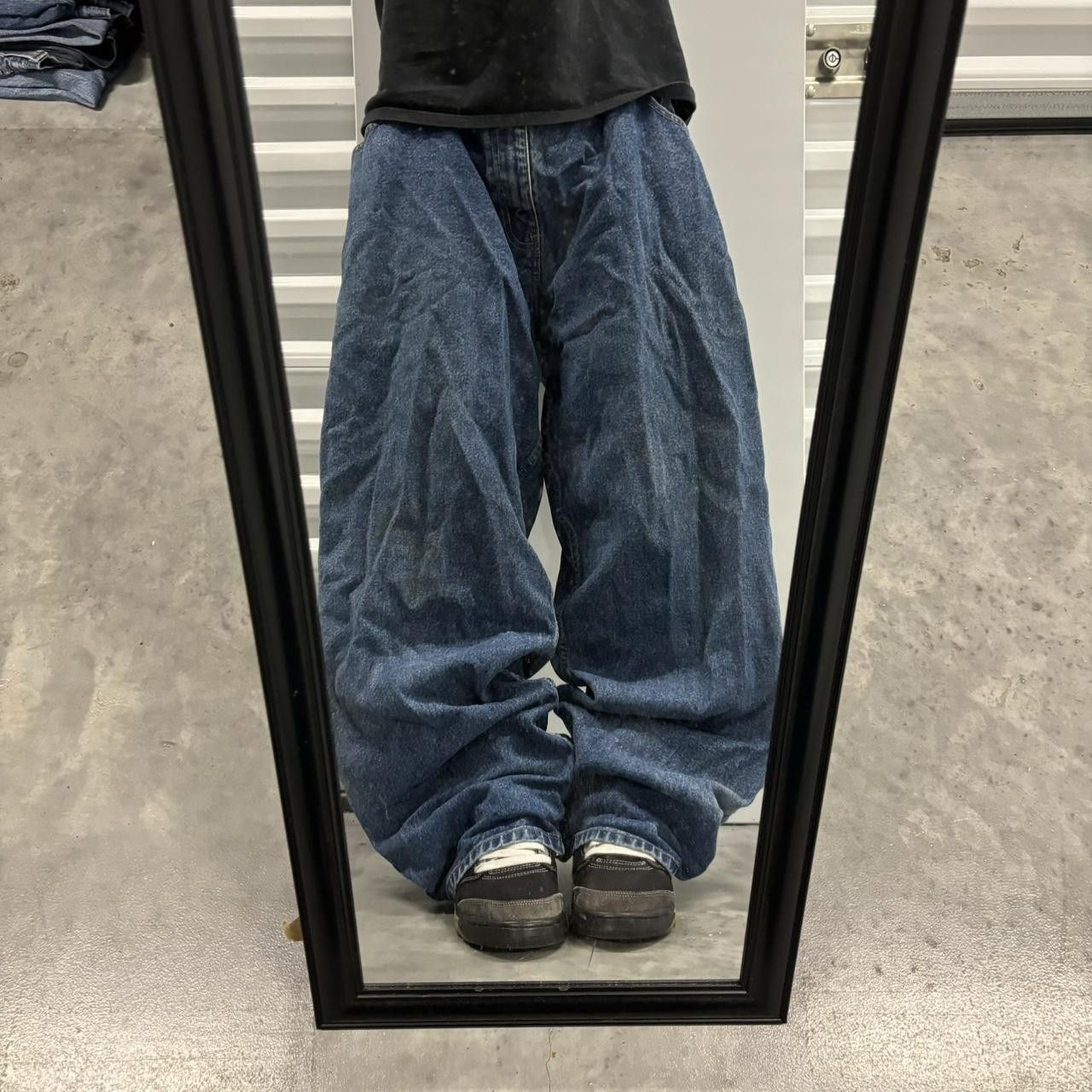 Japanese Brand × Vintage Crazy Vintage Y2K/2000s Baggy Grunge Dark Wash Skater Denim Jeans! Size US 42 / EU 58 - 1 Thumbnail