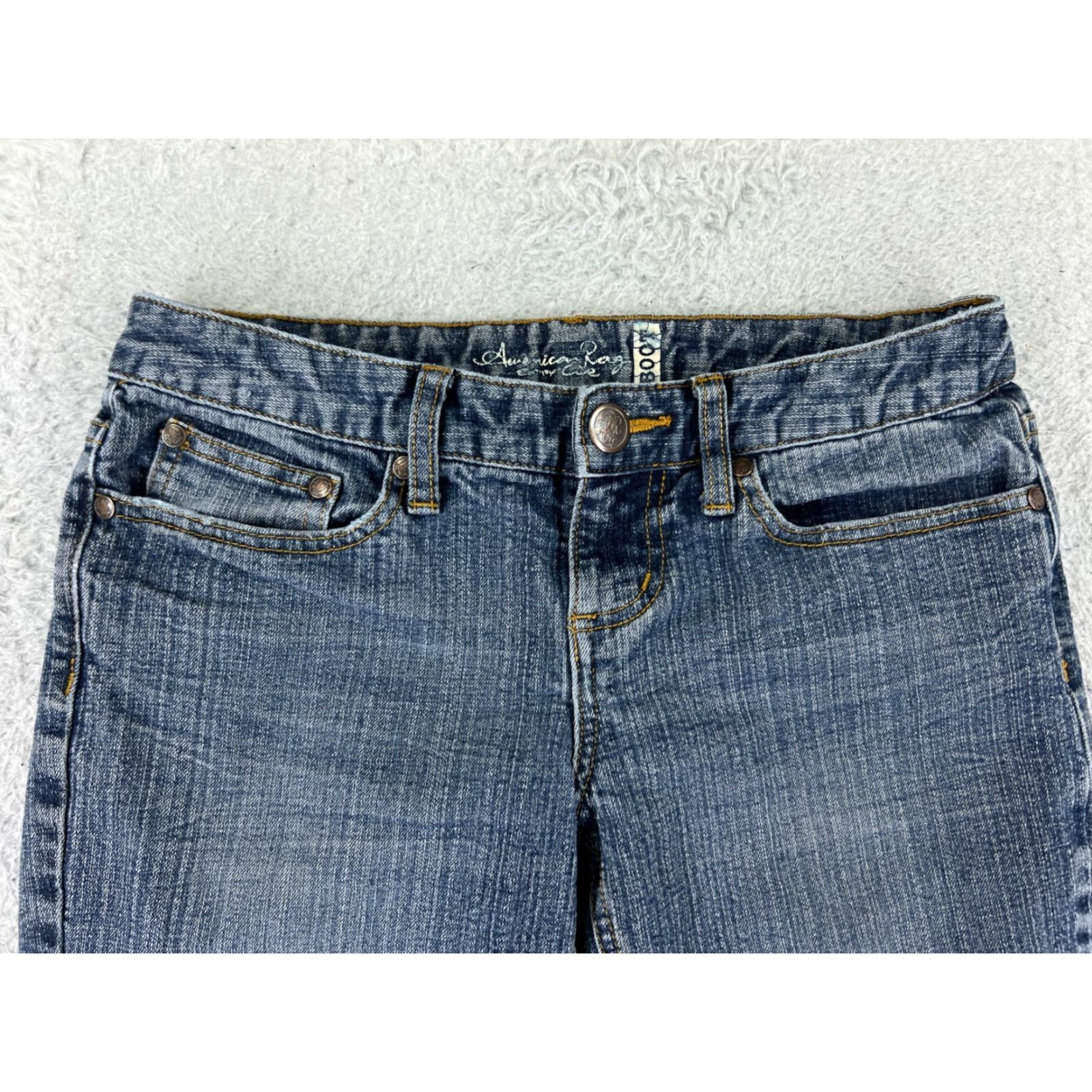 Vintage American Rag Cie Jeans Women 5 Blue Denim Bootcut Cotton Blend Low Rise 26x30 Western Womens Size 27" / US 4 / IT 40 - 7 Thumbnail