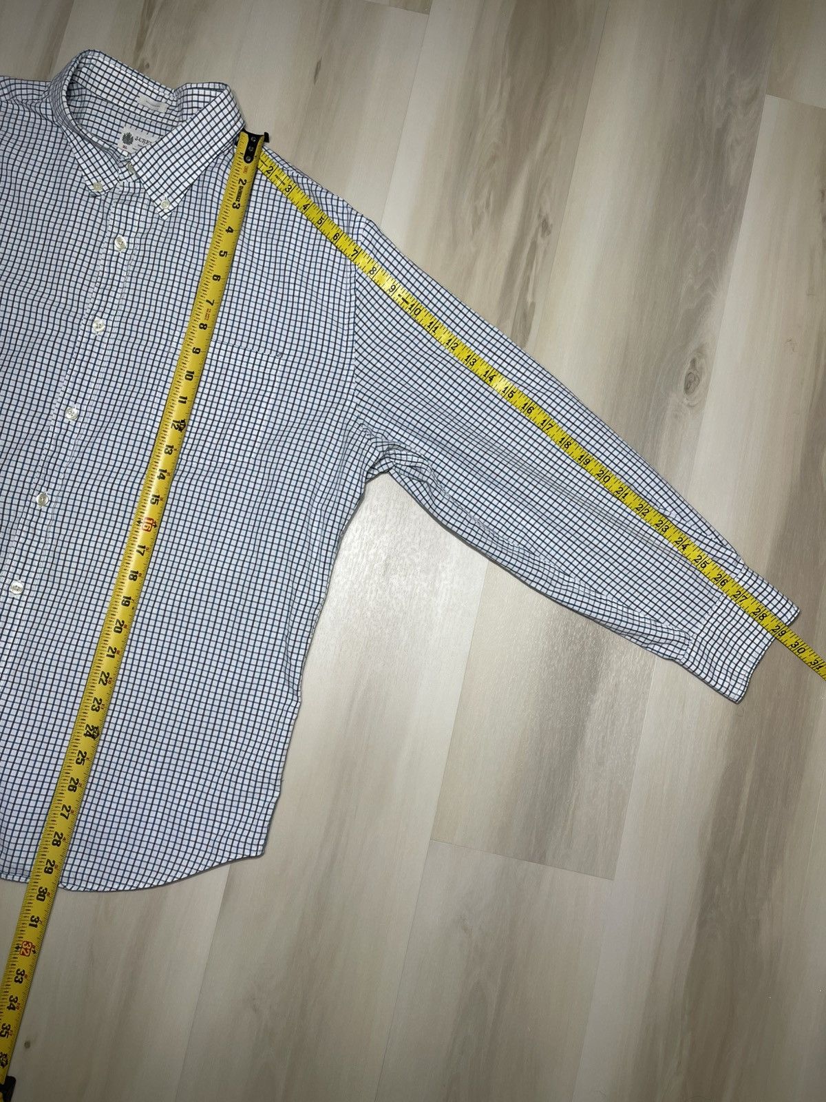 J.Crew J Crew Tailored Fit Gingham Shirt Blue & White Men’s Sz XL Size US XL / EU 56 / 4 - 5 Thumbnail