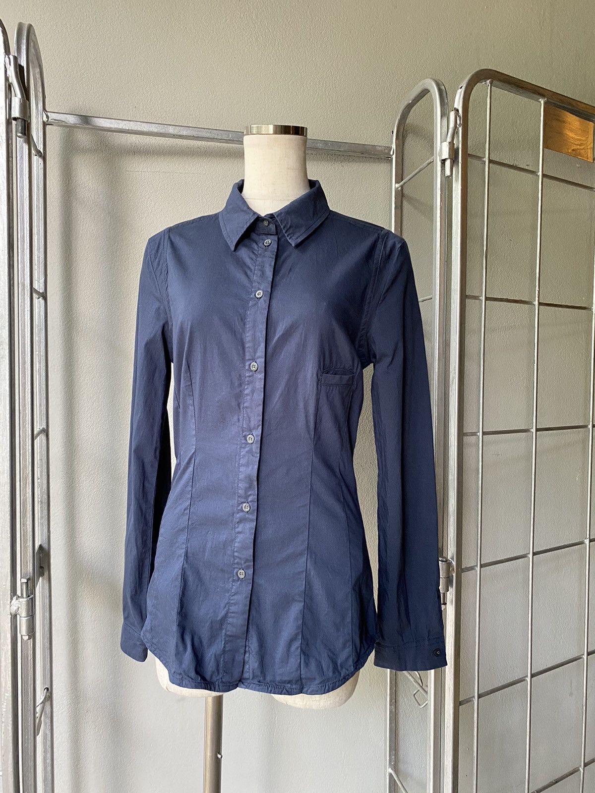 Diesel DIESEL Slim-Fit Blue Long Sleeve Shirt for Women Size M / US 6-8 / IT 42-44 - 6 Thumbnail