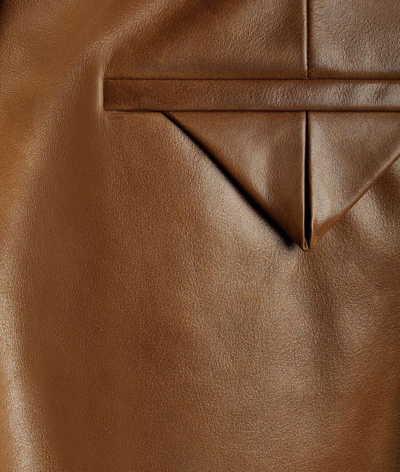 Bottega Veneta o1s1rm0326 Vintage-Effect Leather Trousers in Brown Size US 36 / EU 52 - 6 Thumbnail
