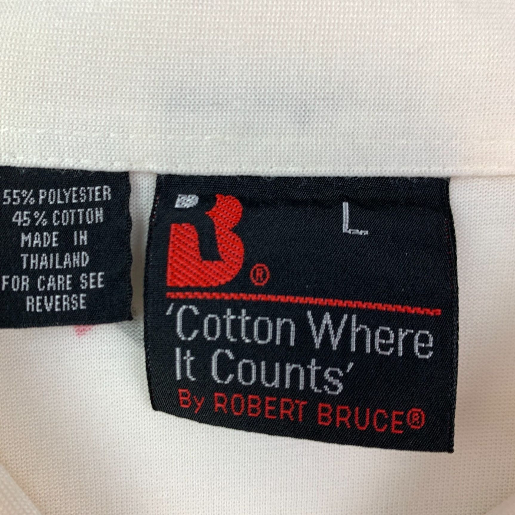 Vintage VINTAGE Robert Bruce Polo Shirt Mens Large White 90s Preppy Button-Down Collared Short Sleeve Polo Shirt Size US L / EU 52-54 / 3 - 4 Thumbnail