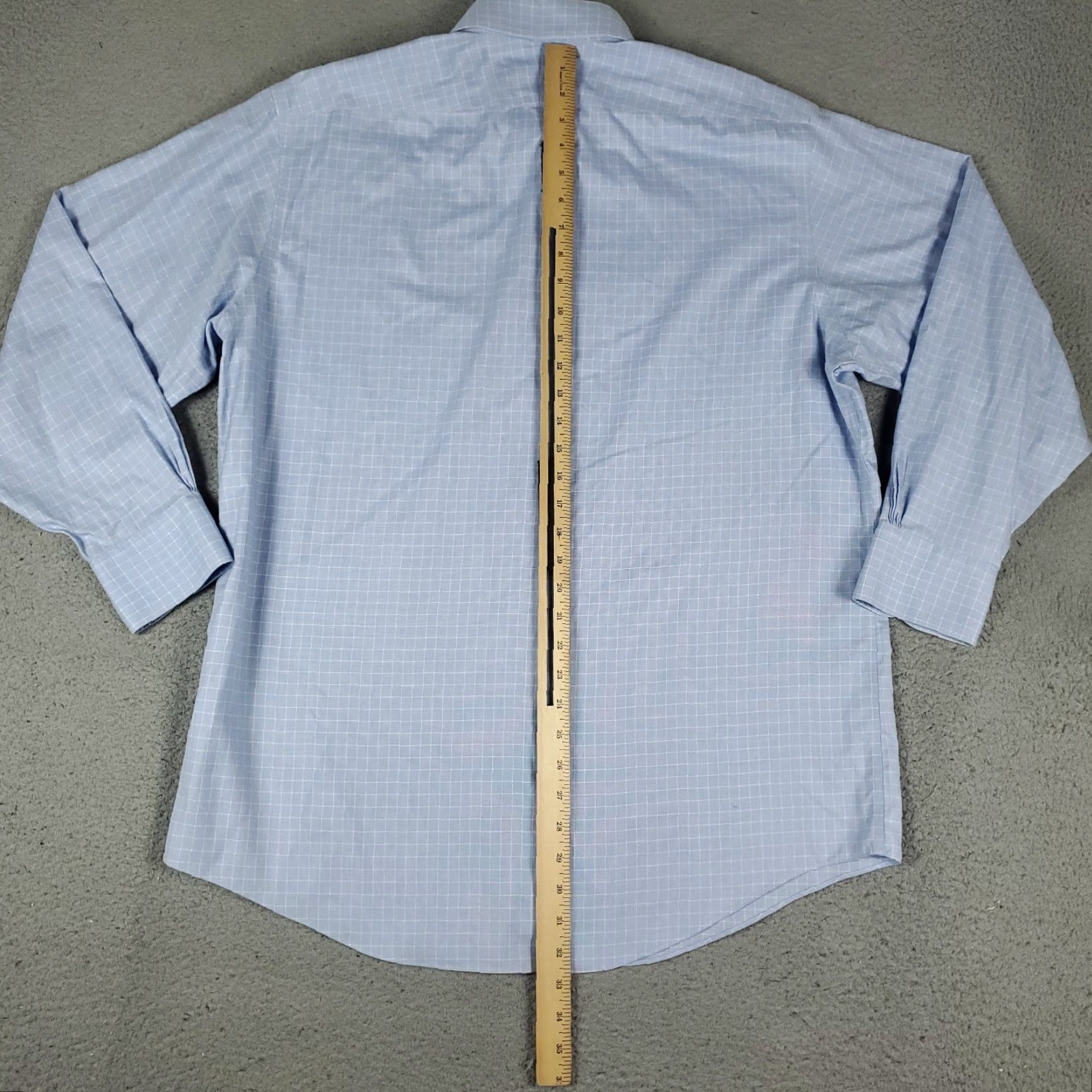 Brooks Brothers Brooks Brothers Shirt Mens 16.5 Blue Check Dress Button Up Long Sleeve Size 46R - 3 Thumbnail
