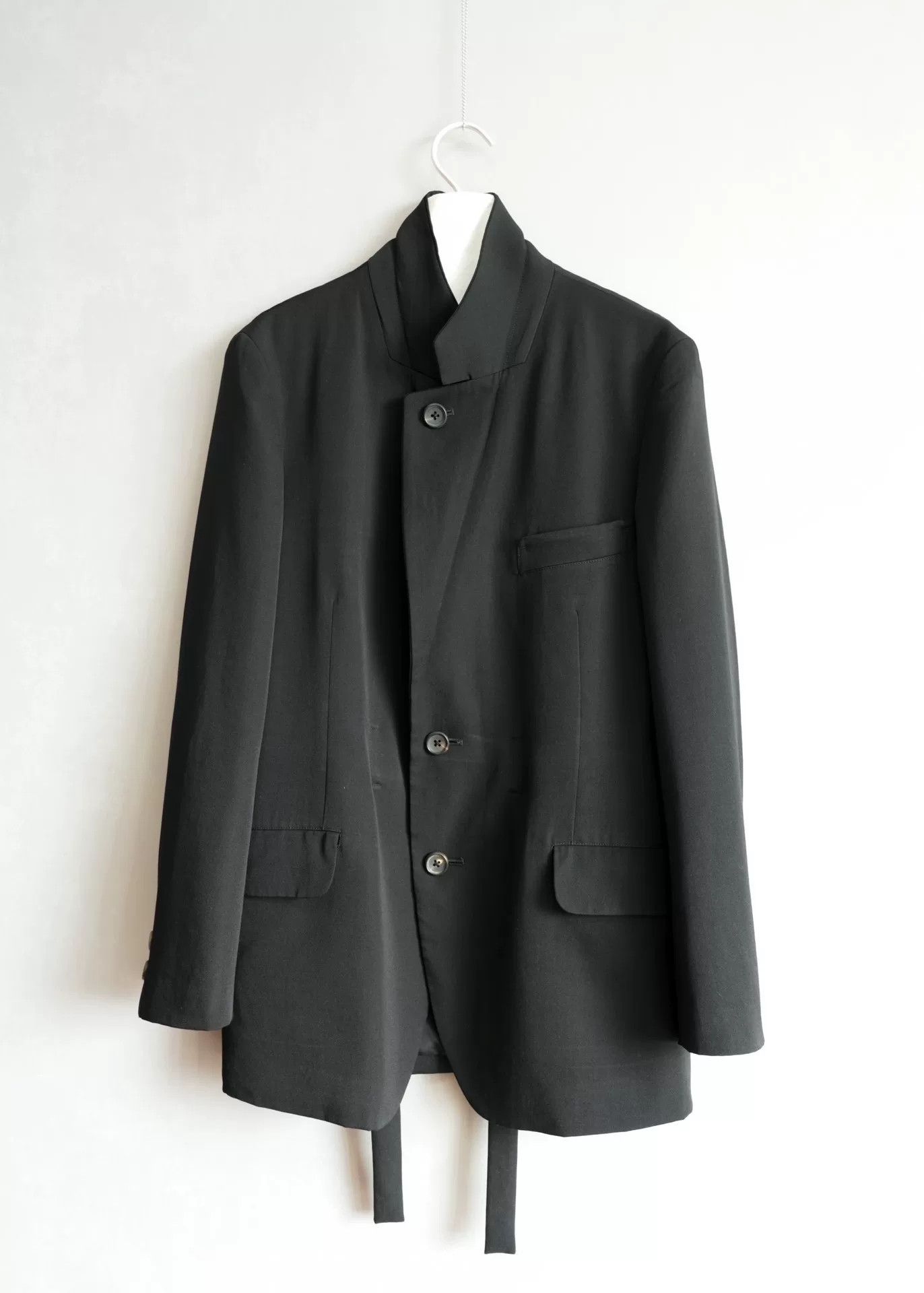 Yohji Yamamoto black Yohji Yamamoto tie jacket Size US S / EU 44-46 / 1 - 1 Thumbnail