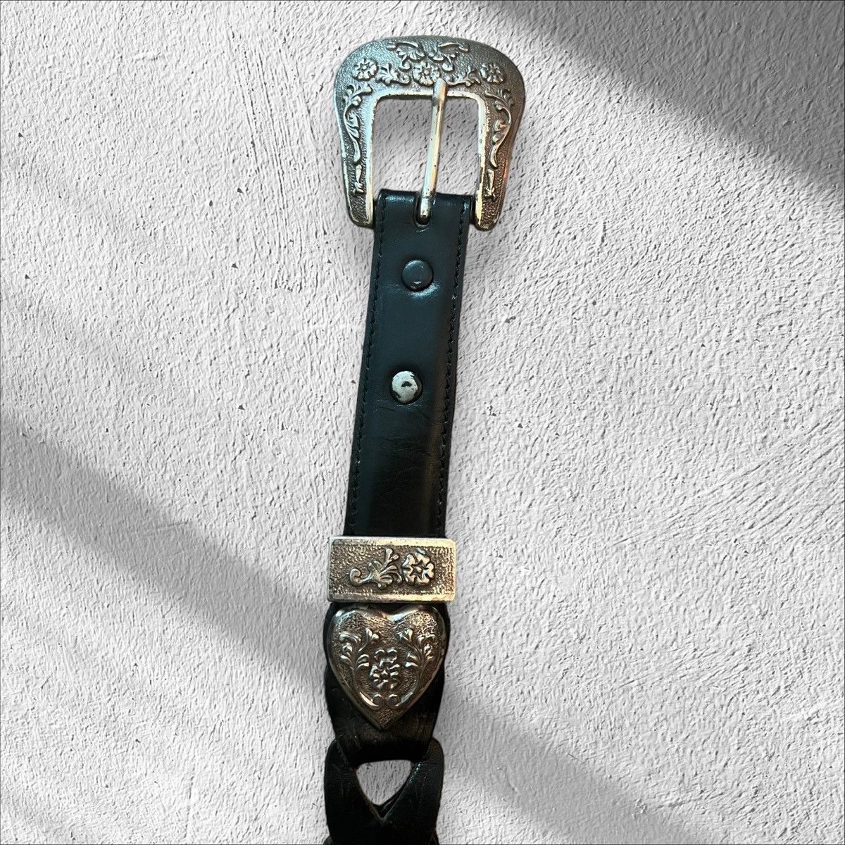 Vintage Vintage Resistol Ornate Metal Belt Floral Heart Design 27-31 Size ONE SIZE - 3 Thumbnail