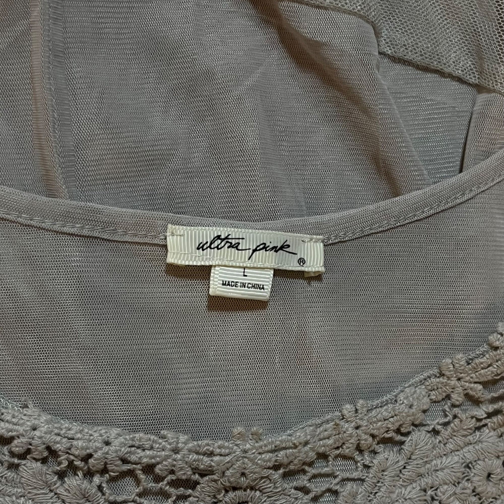 Other Ultra Pink Taupe L Blouse – Lightweight Boho Lace Cottagecor Size L / US 10 / IT 46 - 4 Thumbnail