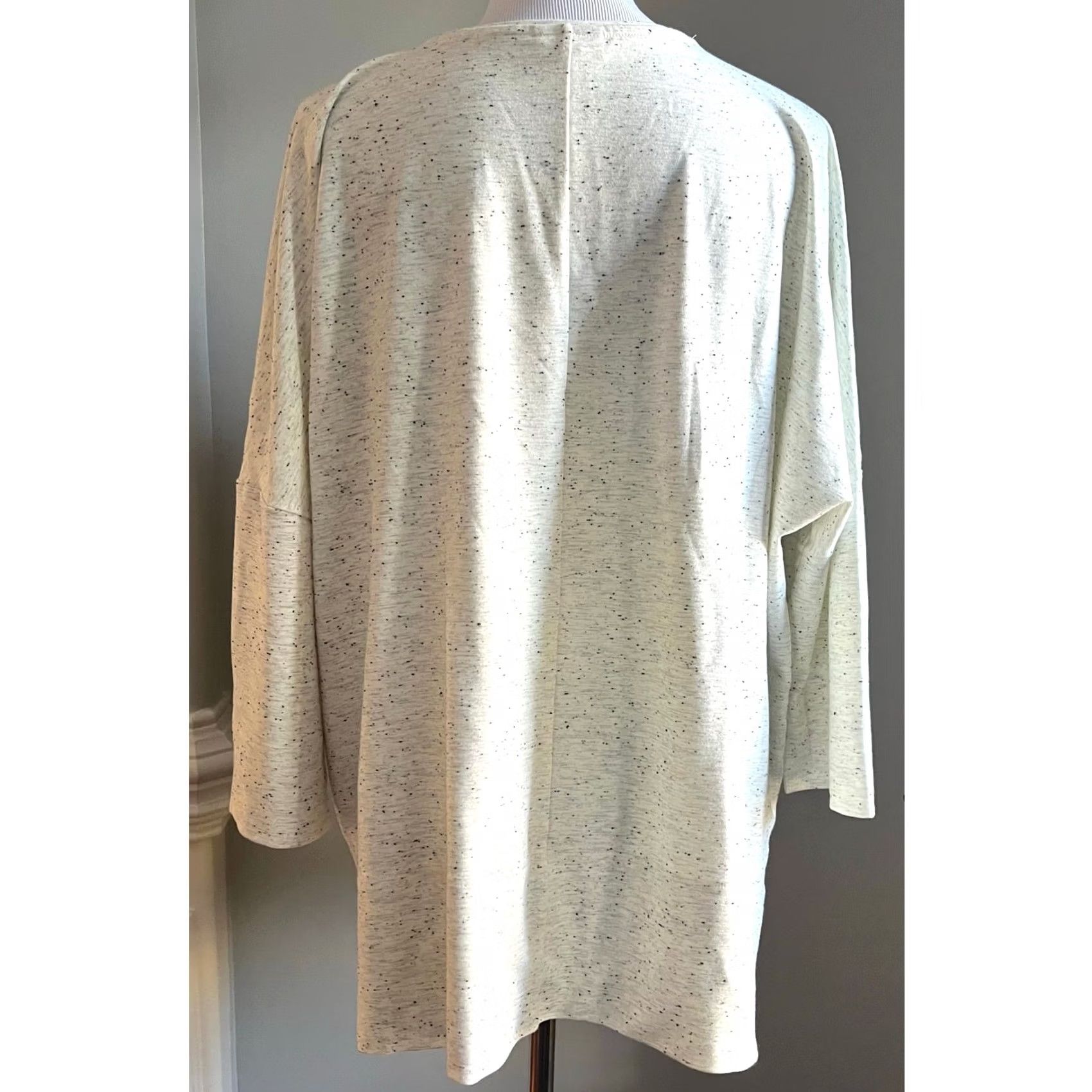 J. Jill VINTAGE J.Jill Ponte Top Blouse Space-Dyed High Low Long Sleeve Women’s XL Cream/Space 90s? Size XL / US 12-14 / IT 48-50 - 5 Thumbnail