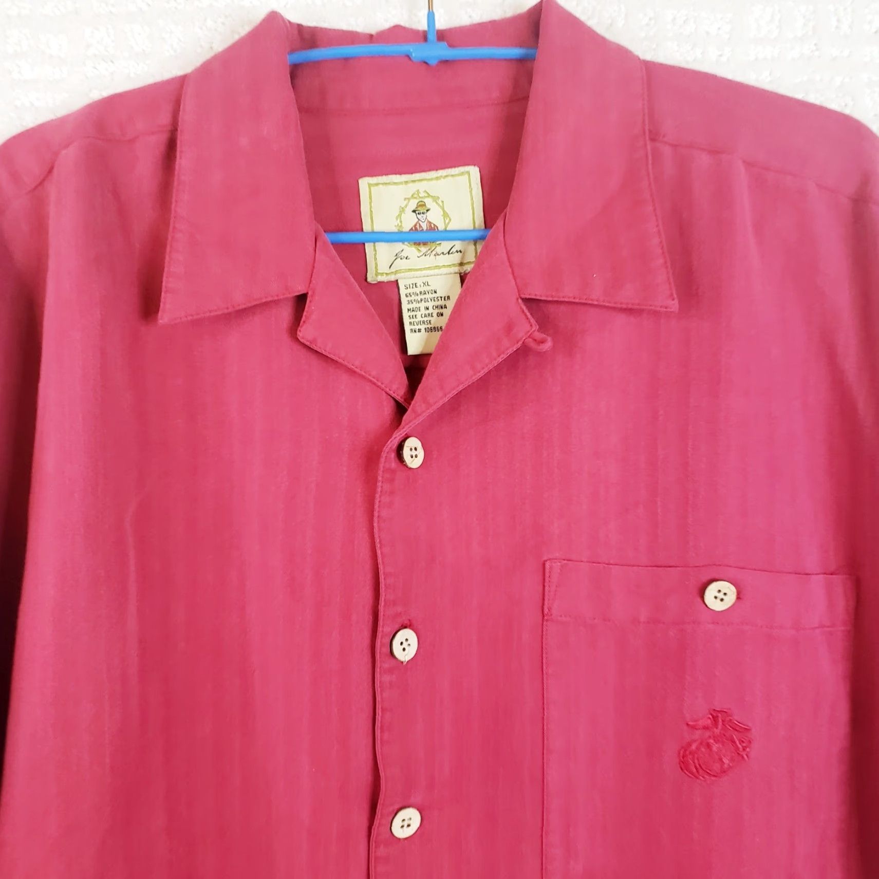Logo 7 Joe Marlin Short Sleeve Button-Up Shirt Men’s XL Red Hawaiian Marine Corps Logo Shirt Size US XL / EU 56 / 4 - 3 Thumbnail