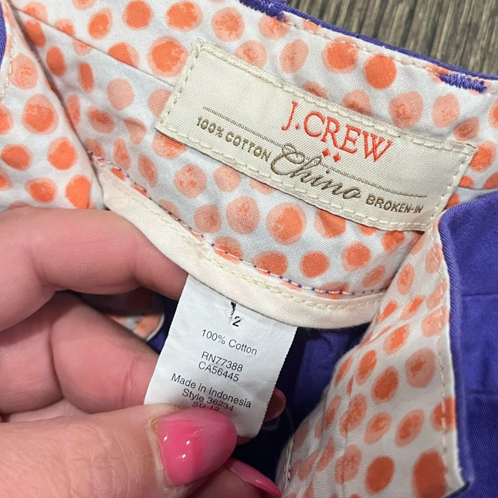 Vintage J Crew Shorts 3" Chino Broken In Mid Rise Flat Front Size 2 Size 26" / US 2 / IT 38 - 6 Thumbnail