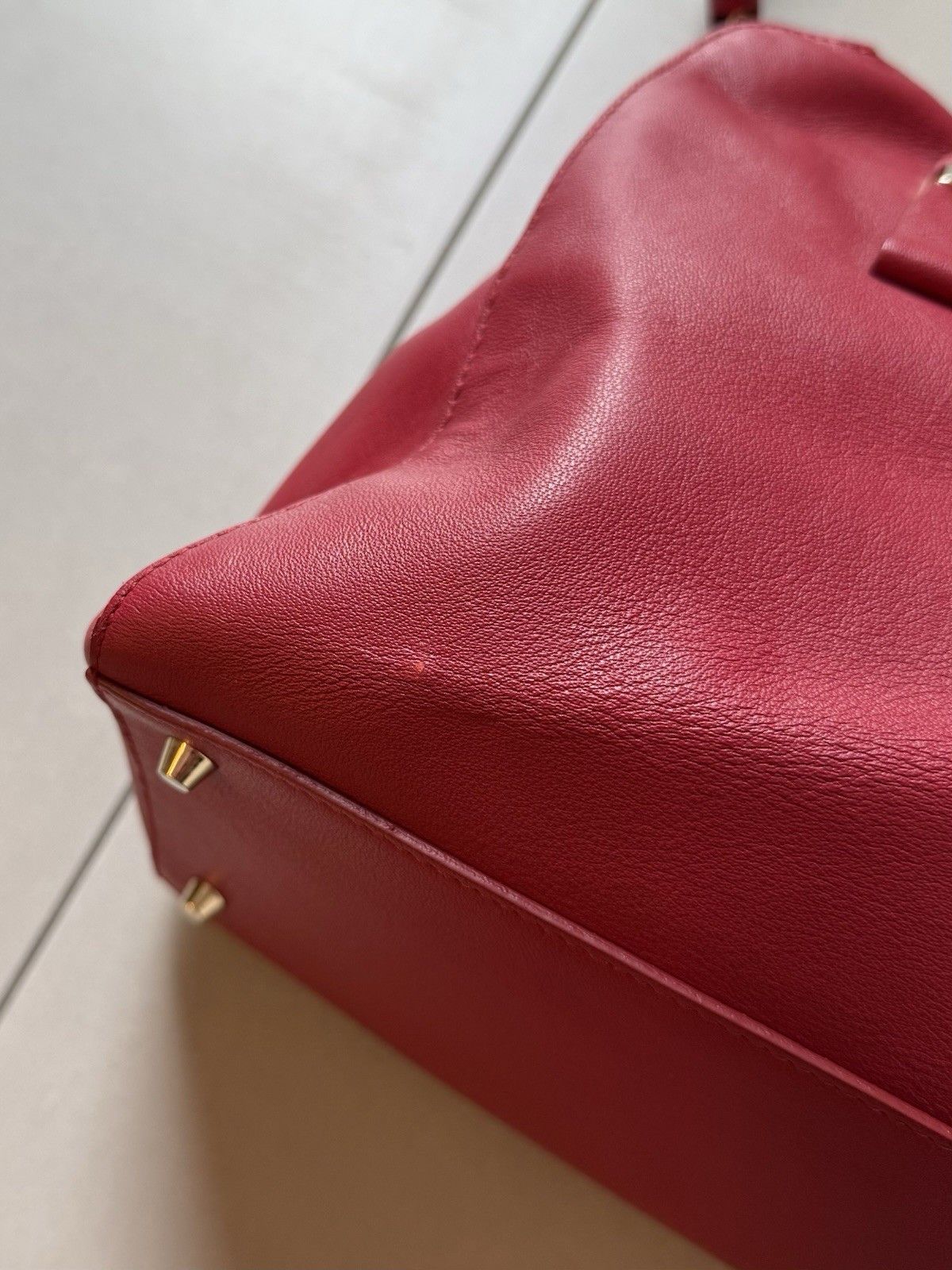 Furla Furla Twiggy Red Hand satchel Bag Leather 2 Way Tote Bag Size ONE SIZE - 7 Thumbnail