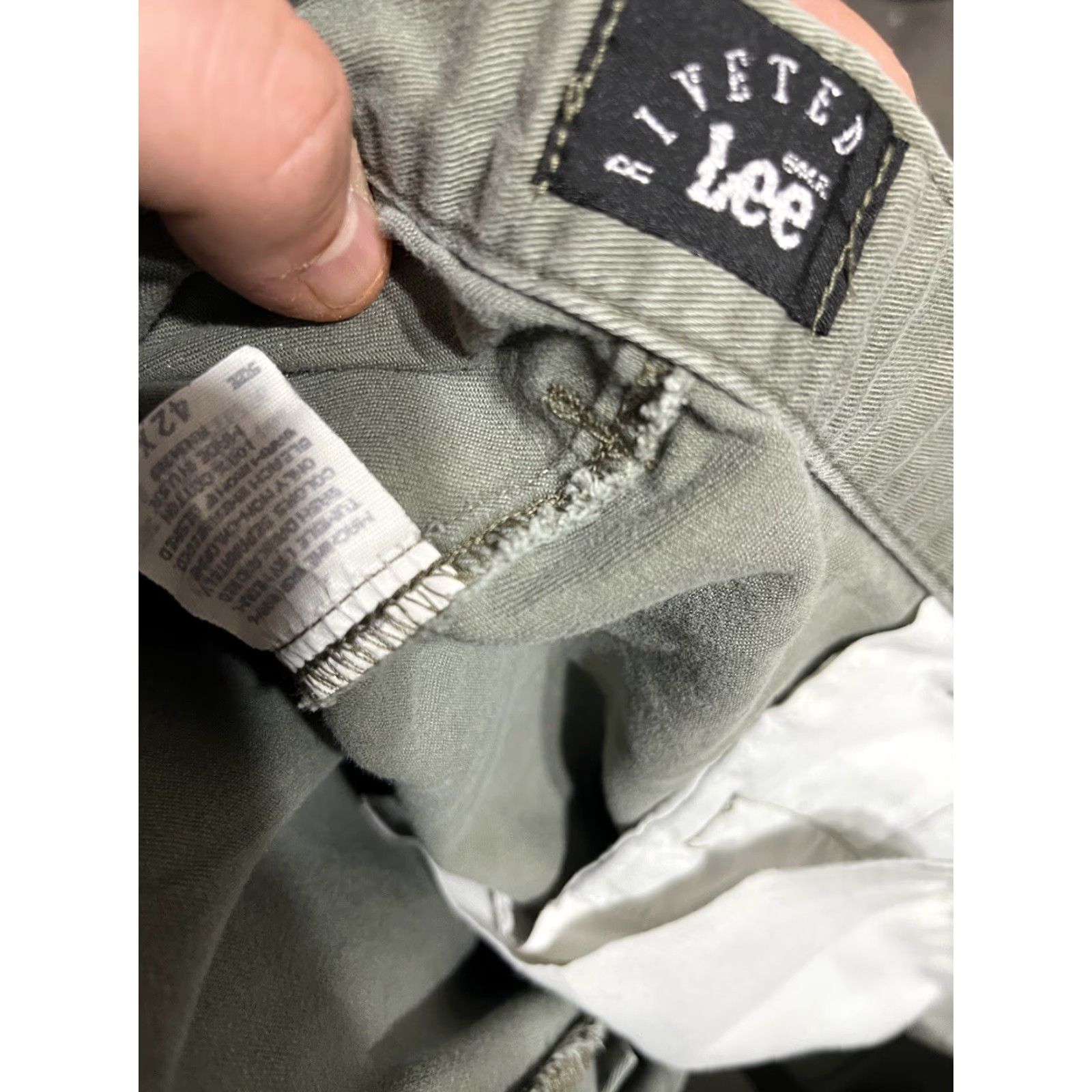 Lee VINTAGE Lee Chino Pants Men 42x32 Green Regular Straight Workwear Size US 42 / EU 58 - 7 Thumbnail