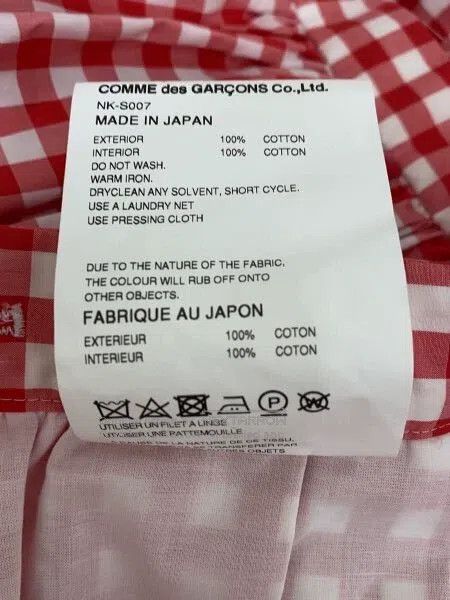 Comme des Garcons Comme Des Garcons size L Retro Red Checked Double overskir Size 23" - 6 Thumbnail