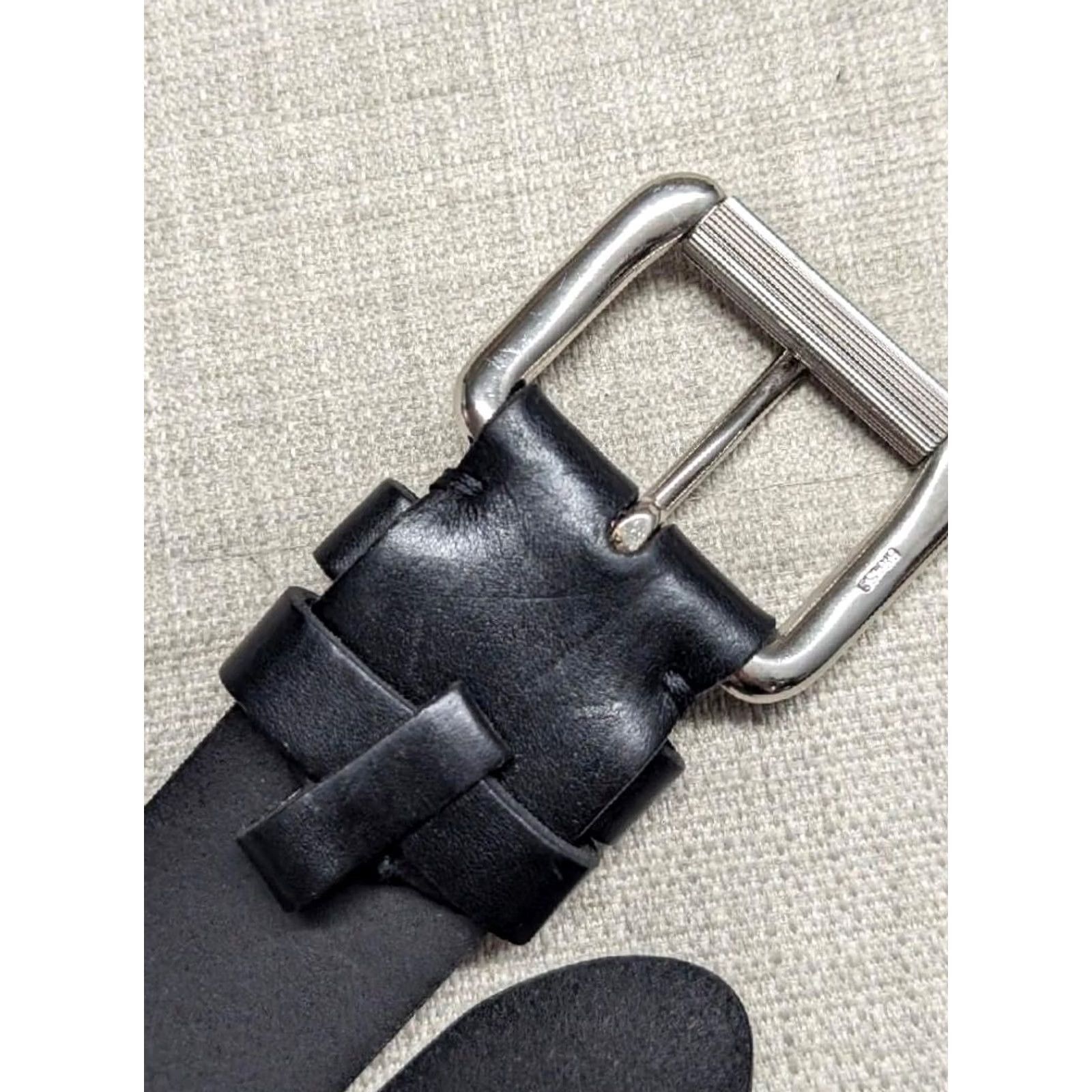 Levi's VINTAGE LEVI'S belt Men 38 Black Leather Cowhide Full Grain 1-1/2" width 44" length 37-41 holes Size 38 - 3 Thumbnail