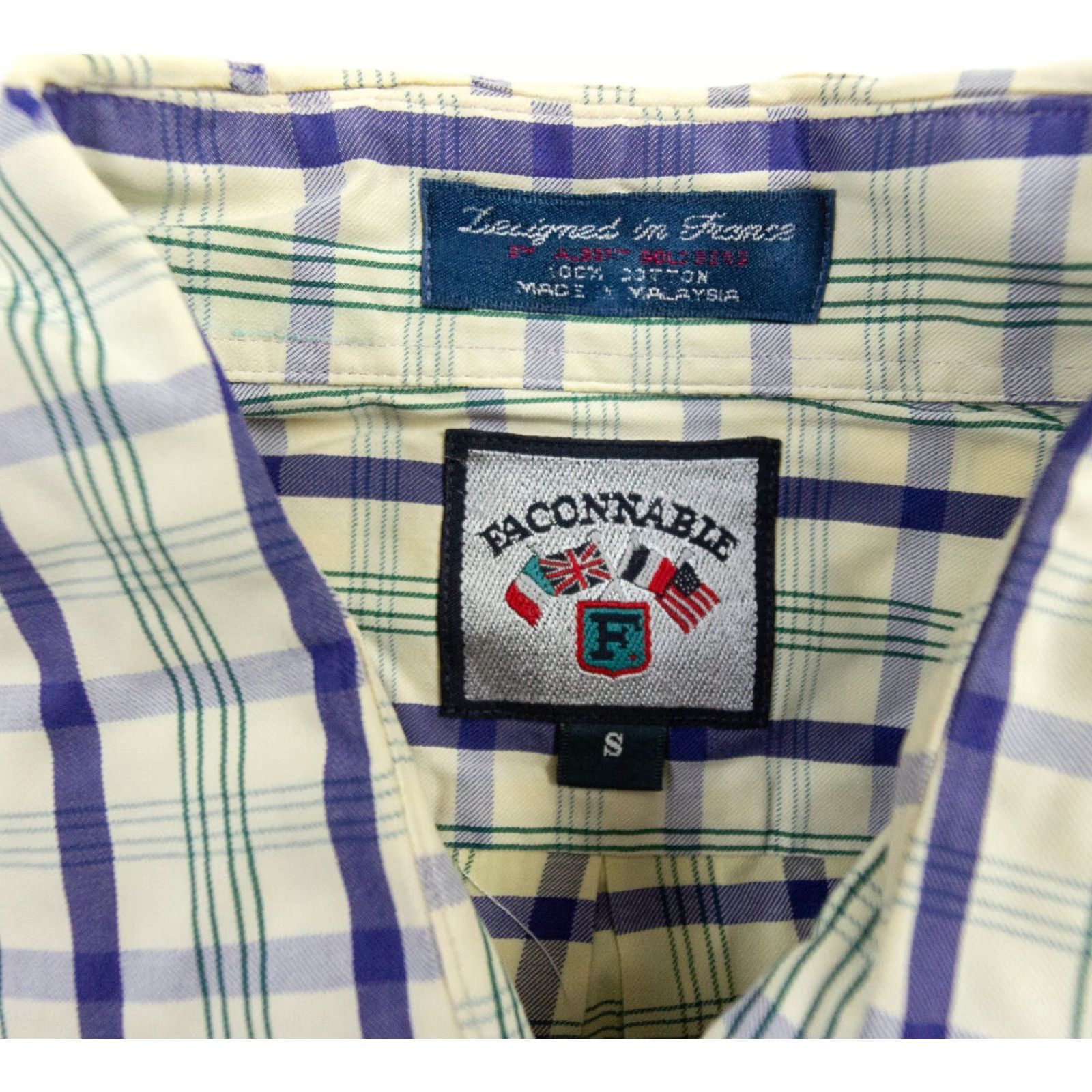 Faconnable VINTAGE Façonnable Button-Up Shirt Mens Small Yellow Checkered Long Sleeve Preppy Size US S / EU 44-46 / 1 - 6 Thumbnail