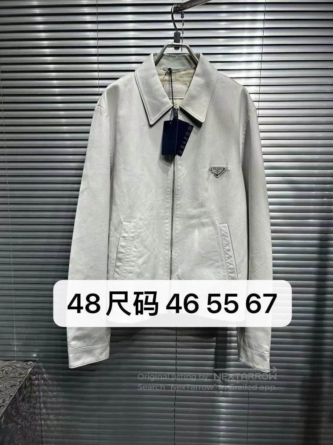 Prada prada white lambskin leather jacket with zipper. Size US L / EU 52-54 / 3 - 1 Thumbnail