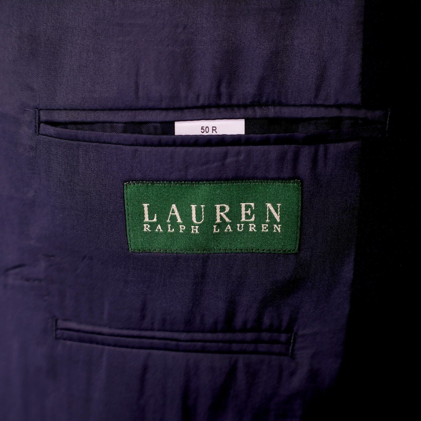 Lauren Ralph Lauren Lauren Ralph Lauren 48L Blue Herringbone Thick Wool Sport Co Size 48L - 8 Thumbnail