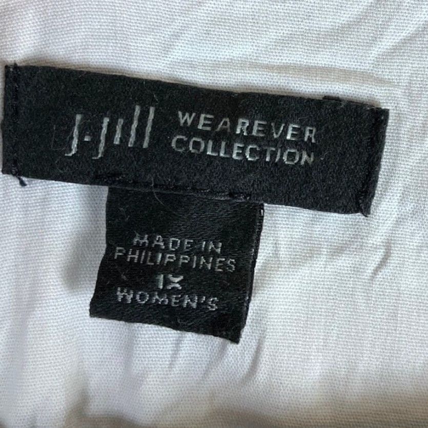 J. Jill J Jill Womens Blouse Gray White Wearever Collection Layer Long Sleeve Stretch 1X Size XL / US 12-14 / IT 48-50 - 6 Thumbnail
