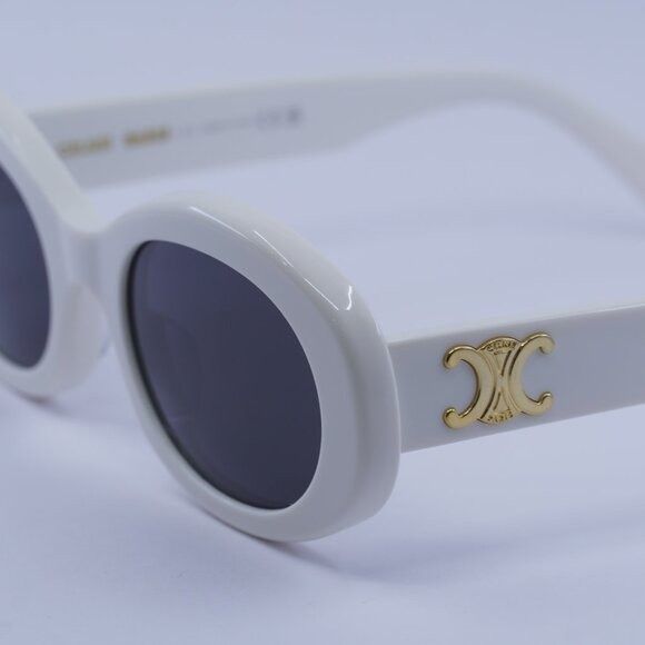 Celine Celine CL40194U 25A Sunglasses Ivory Oval Frame, Smoke Size ONE SIZE - 10 Thumbnail
