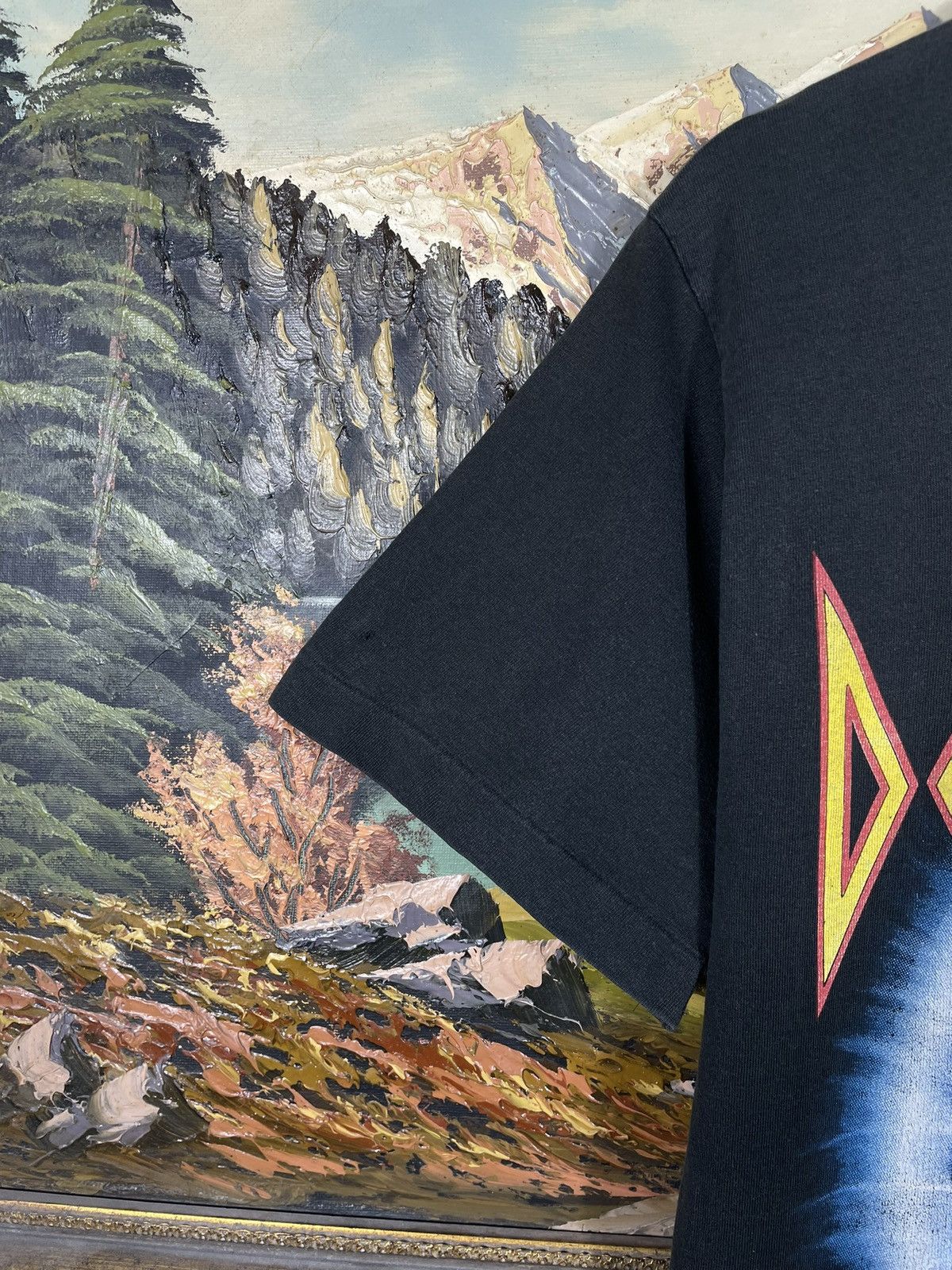 Band Tees Def Leppard Black Vintage 90s Tee Rock Metal Adrenalize Tour Size US M / EU 48-50 / 2 - 12 Thumbnail