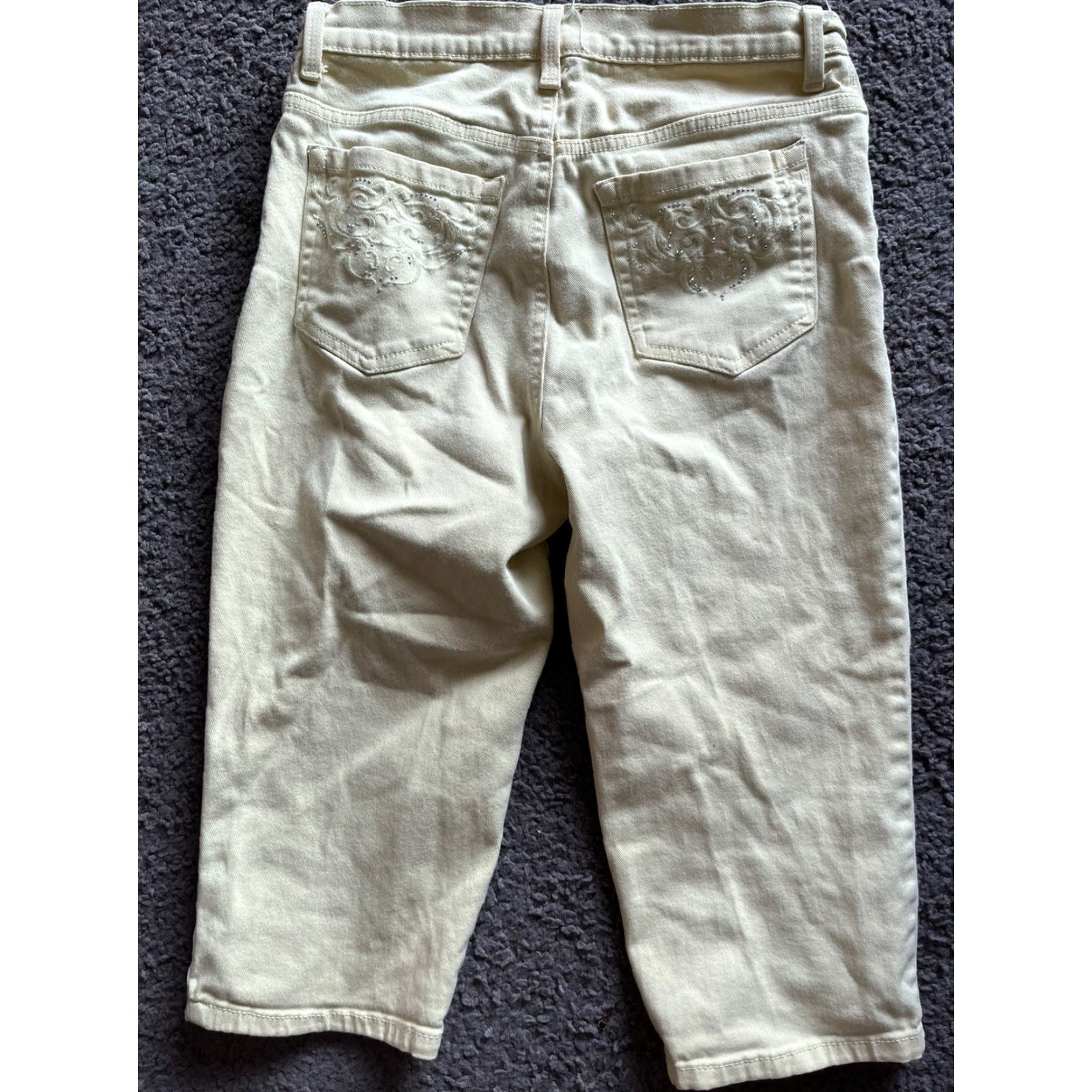 Gloria Vanderbilt Gloria Vanderbilt Yellow Capri Crop Pants Missy Sz 8P Jeans Denim Women Size 30" / US 8 / IT 44 - 3 Thumbnail