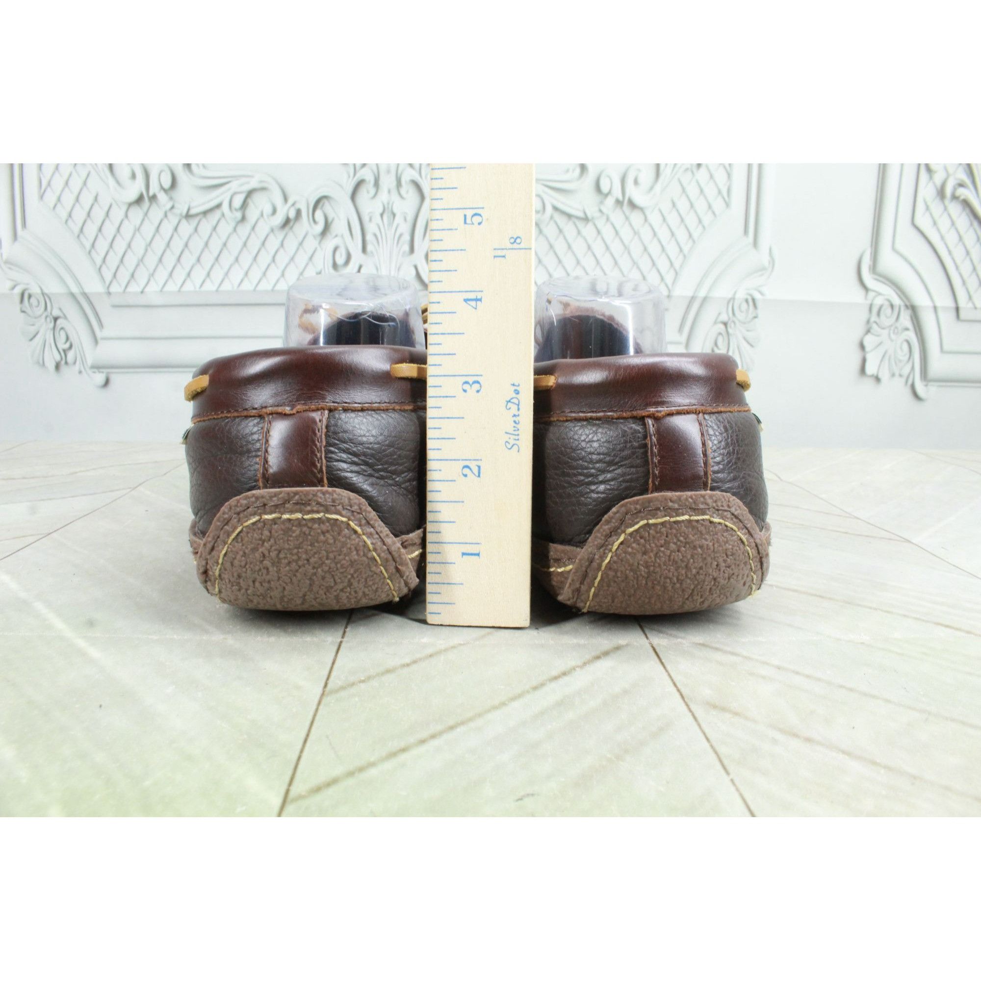 L.L. Bean × Leather LL Bean Men's Handsewn Slippers Flannel Lined Rawhide Laces Size US 12 / EU 45 - 6 Thumbnail