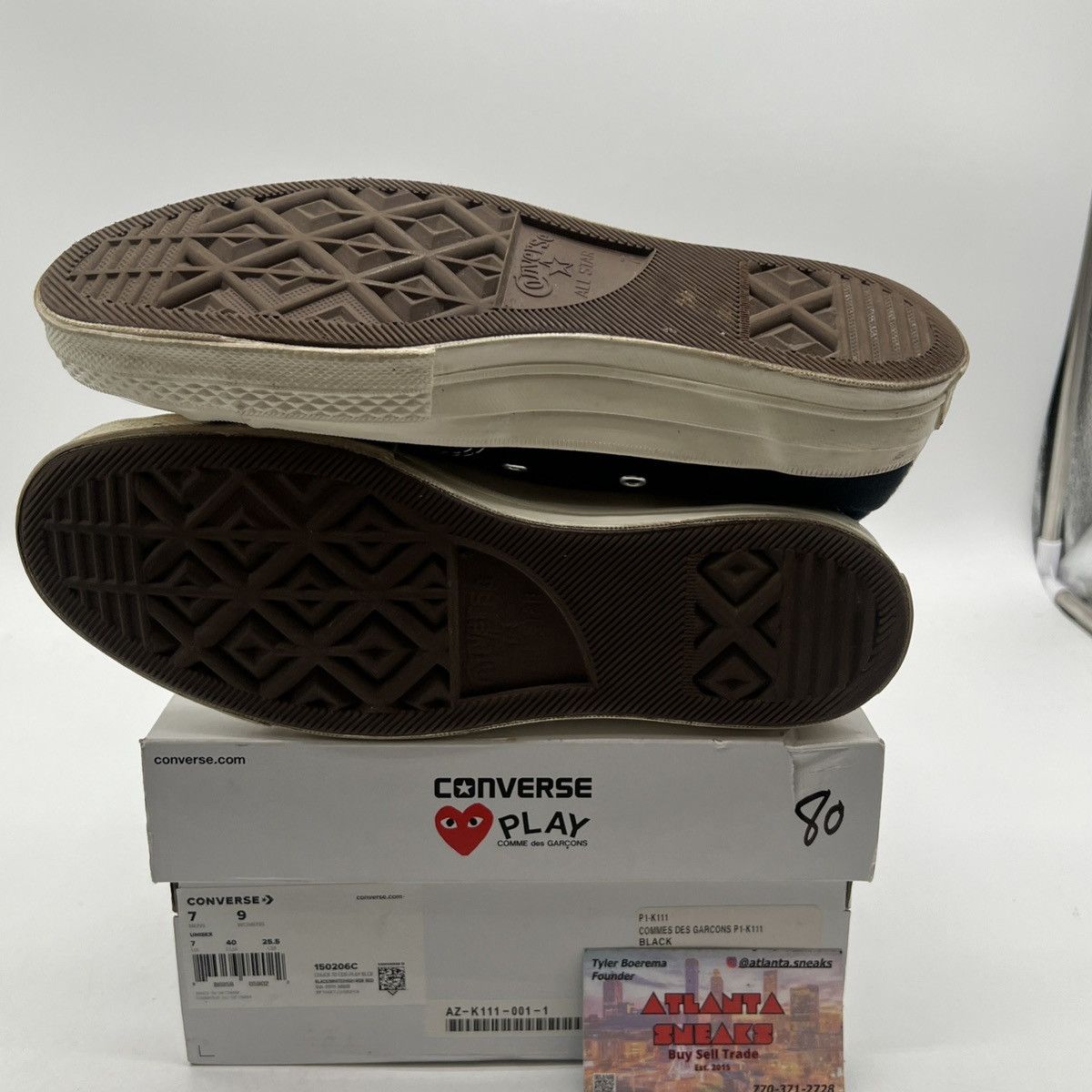 Converse Comme Des garçons play x chuck 70 low black Size US 7 / EU 40 - 8 Thumbnail