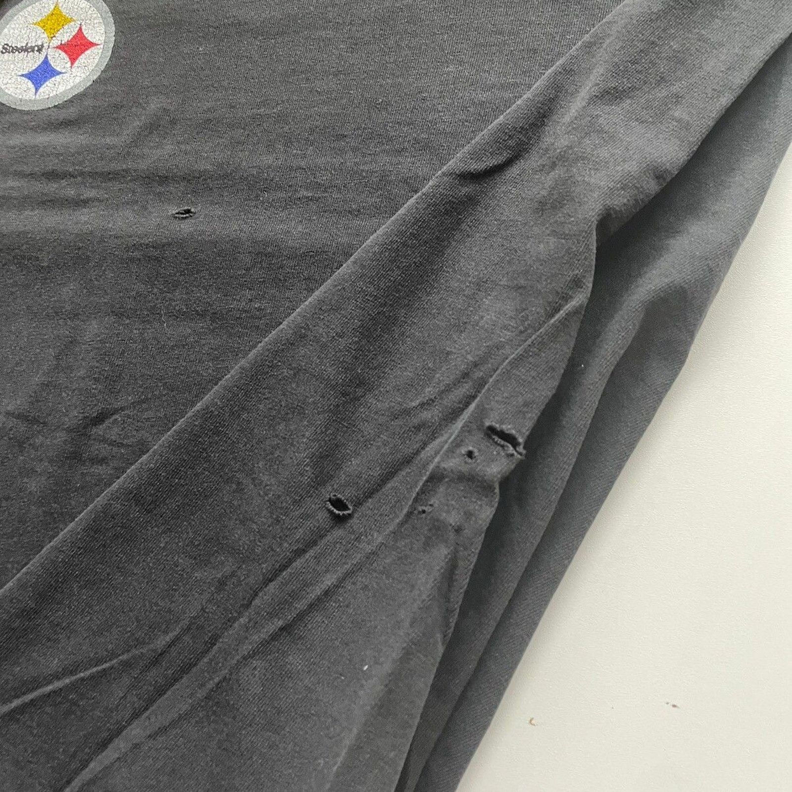 NFL × Vintage Vintage 90s Pittsburgh Steelers NFL T Shirt XXL Faded Black Size US XXL / EU 58 / 5 - 4 Thumbnail