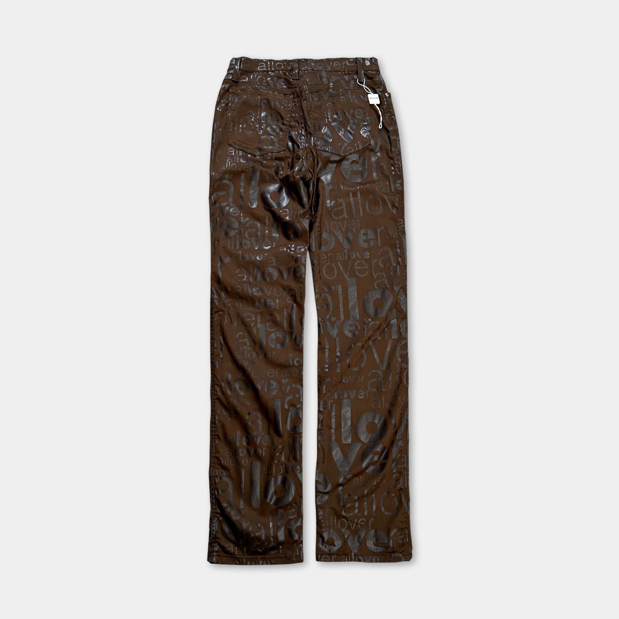 Moschino Moschino Brown Letters Print Pants Size US 31 - 4 Thumbnail