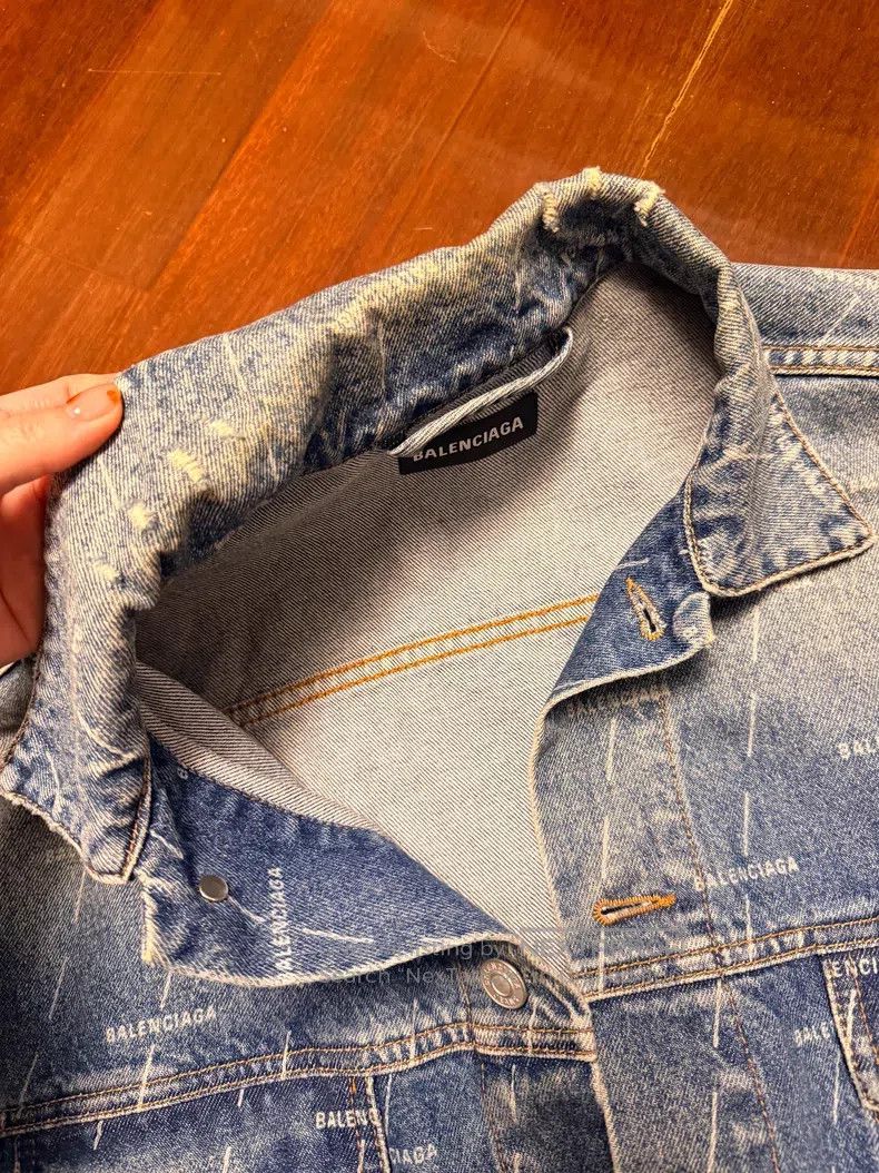 Balenciaga Balenciaga Logo Denim Jacket Size US M / EU 48-50 / 2 - 7 Thumbnail