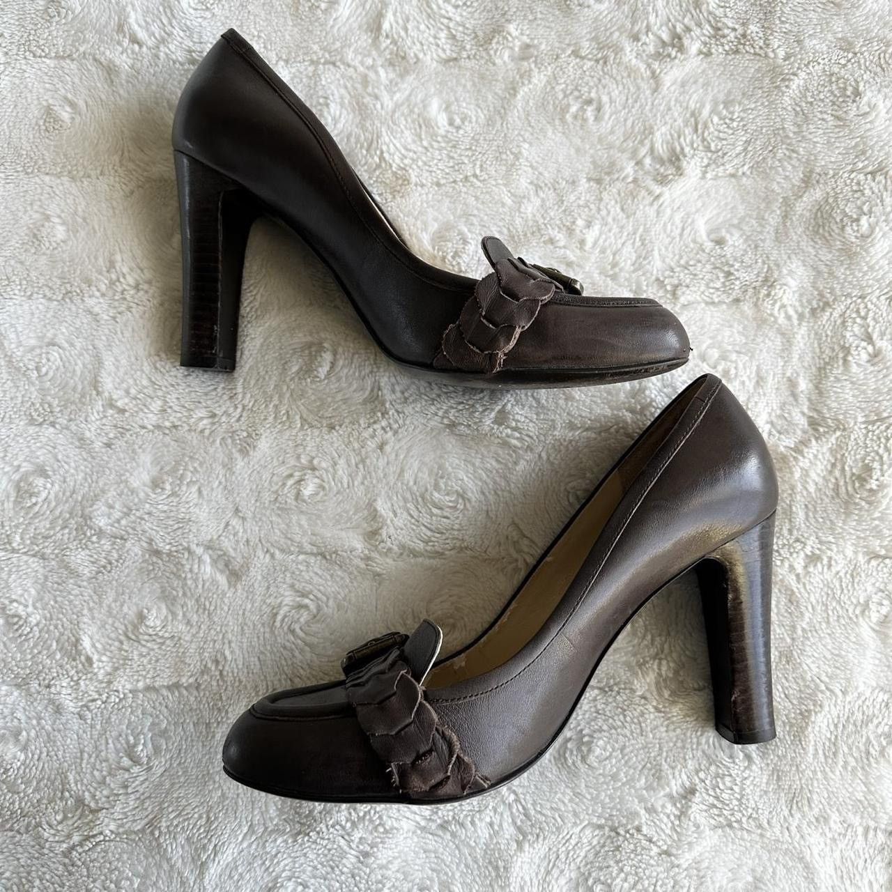 Lauren Ralph Lauren Vintage Ralph Lauren LRL Heels Pumps Womens 7.5 Brown 3.75” Size US 7.5 / IT 37.5 - 3 Thumbnail