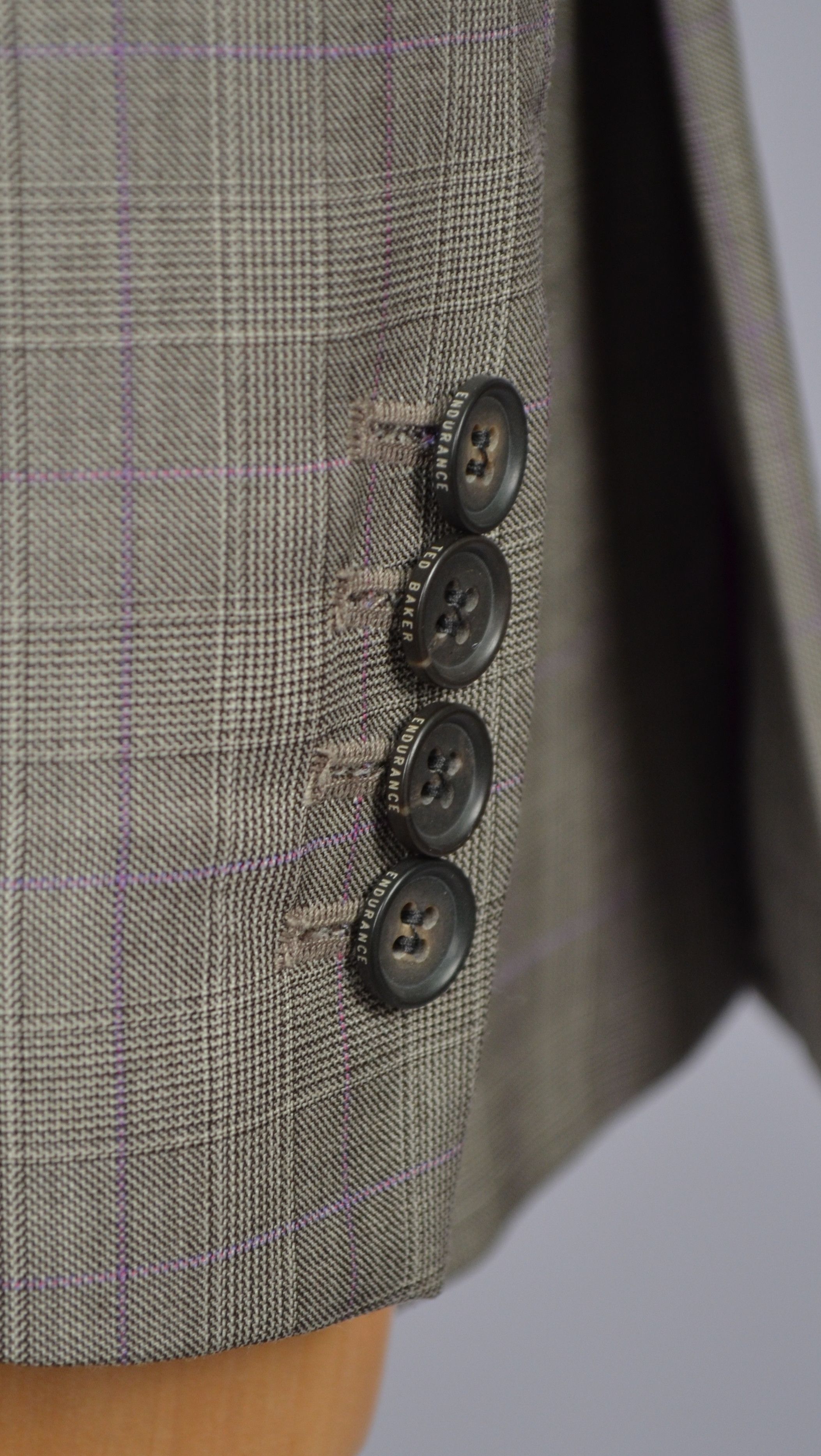 Designer × Ted Baker Ted Baker Endurance Striped Violet 3 Piece Wool Suit US 42 Size 42R - 5 Thumbnail
