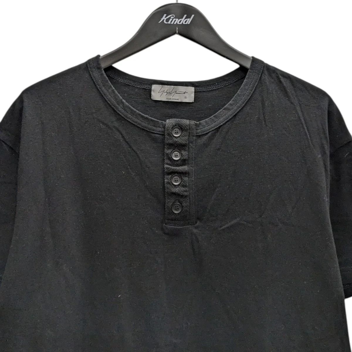 Yohji Yamamoto Yohji Yamamoto pour homme/black/ Henley neck T-shirt Size US L / EU 52-54 / 3 - 3 Thumbnail