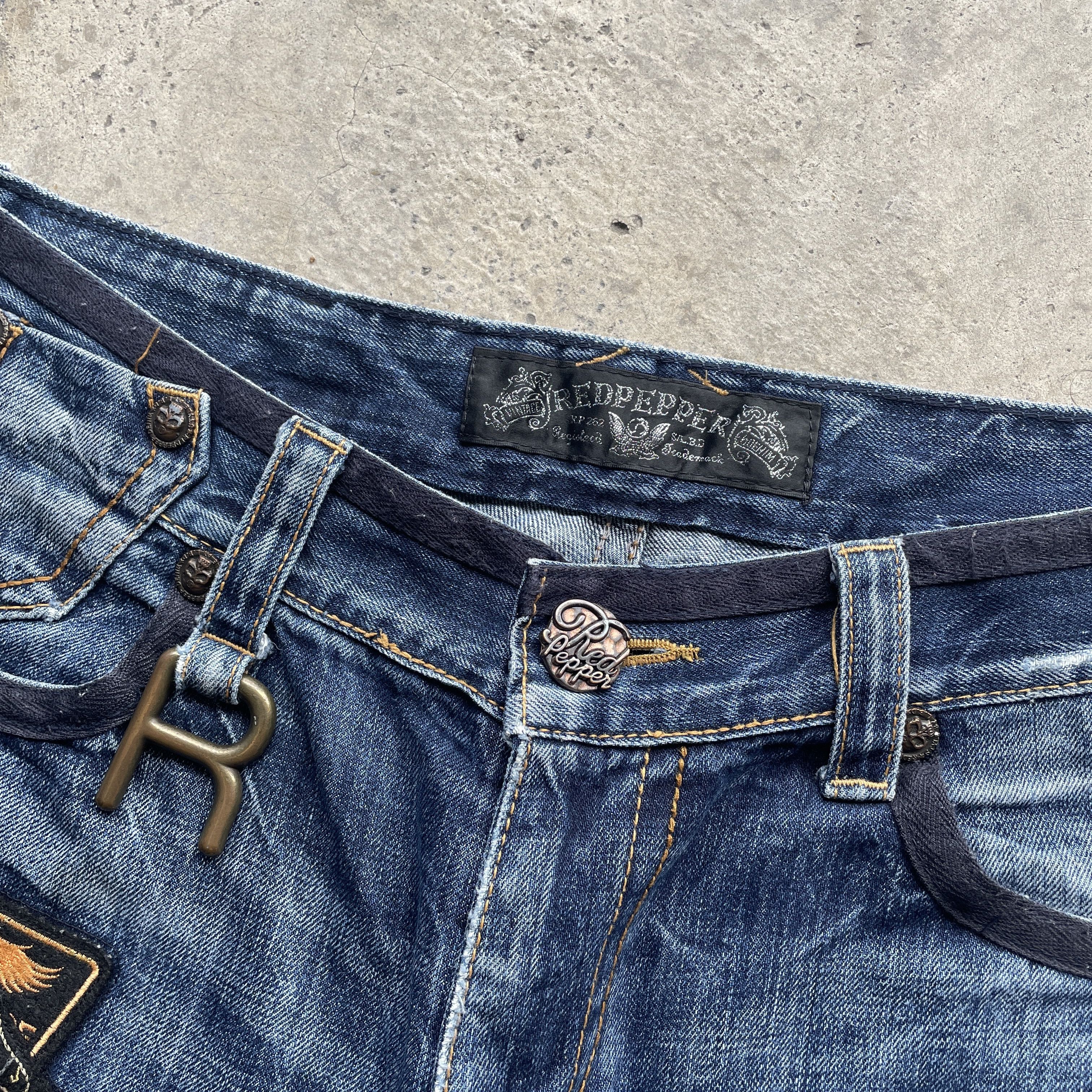 Japanese Brand × Jean VINTAGE JAPAN JEANS FADED PATCH EMBROIDERY DENIM PANTS Size US 33 - 7 Thumbnail
