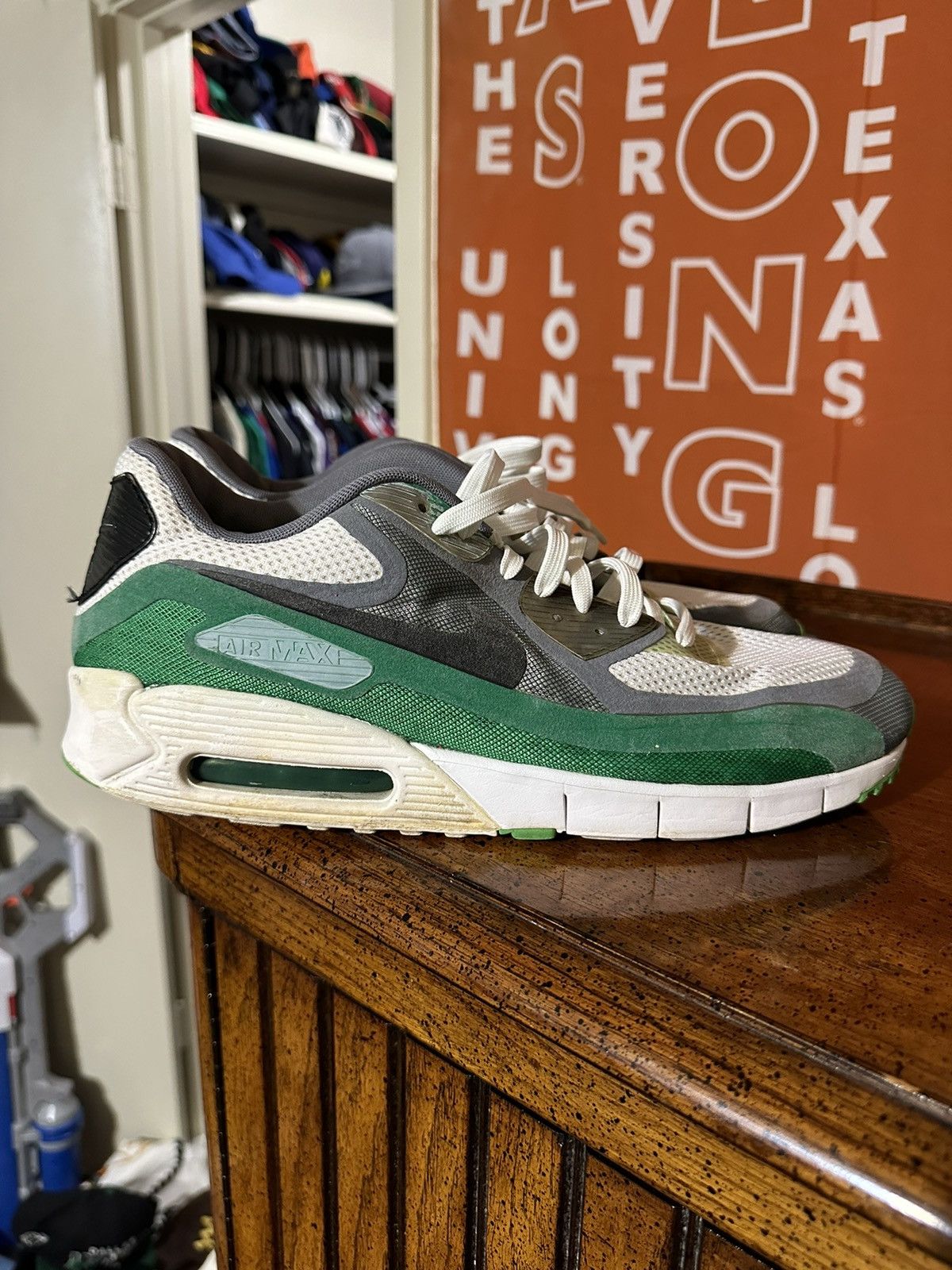 Nike × Vintage Vintage Nike air max 90 BR “white pine green” 00s size 12.5 Size US 12.5 / EU 45-46 - 1 Thumbnail