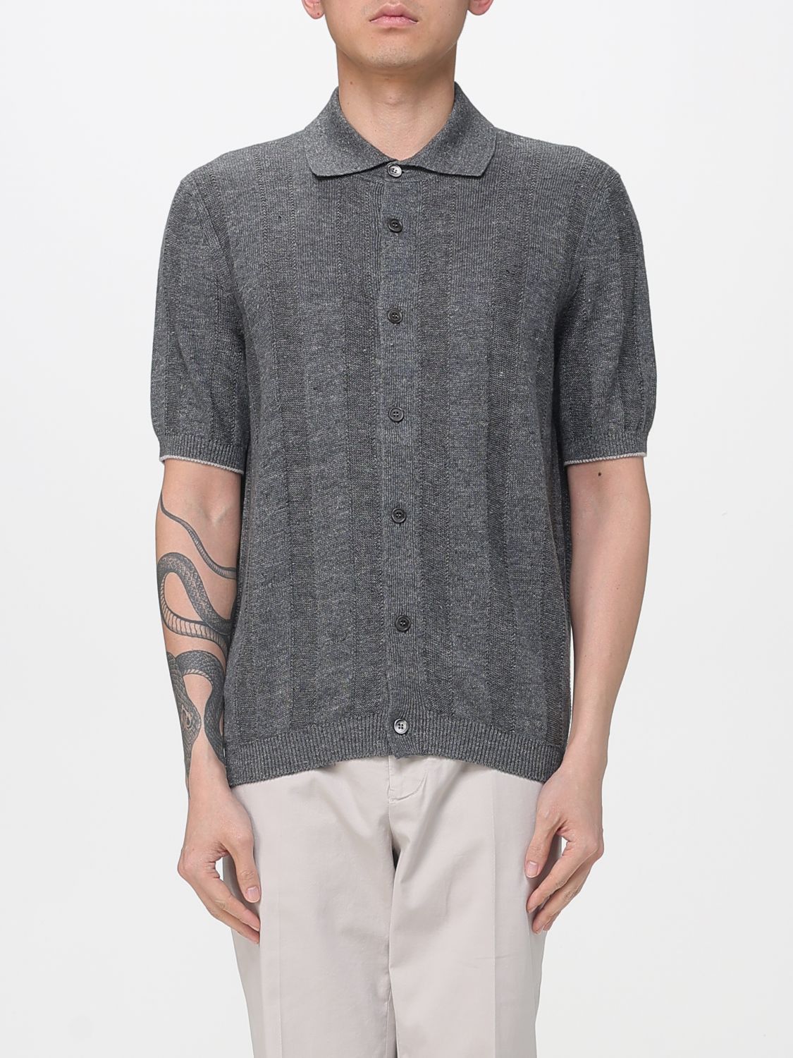 Brunello Cucinelli Brunello Cucinelli Shirt Men Grey Size US XXL / EU 58 / 5 - 1 Thumbnail