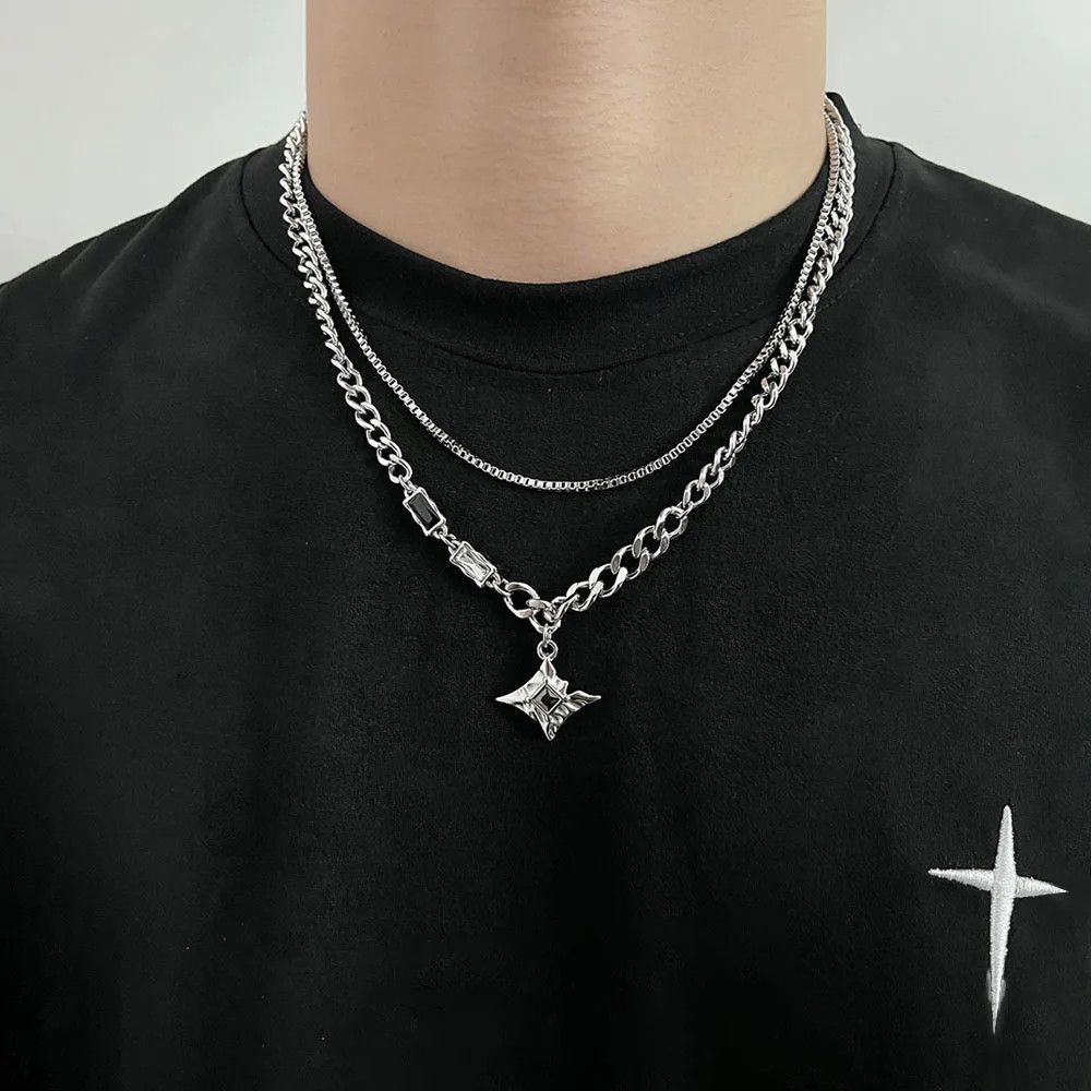 Other Zircon Star Double Layer Necklace Size ONE SIZE - 1 Thumbnail