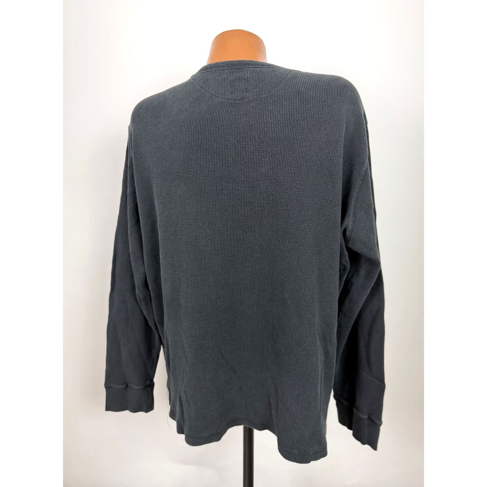 Merona VINTAGE Merona Shirt Men XL Boxy Fit Thermal Outdoors Midweight Cotton Waffle-Knit Y2K Black Size US XL / EU 56 / 4 - 5 Thumbnail