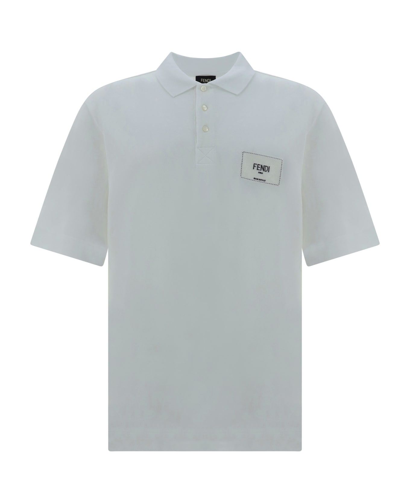 Fendi o1w1db10325 FB0461 Polo Shirt in White Size US XL / EU 56 / 4 - 1 Thumbnail